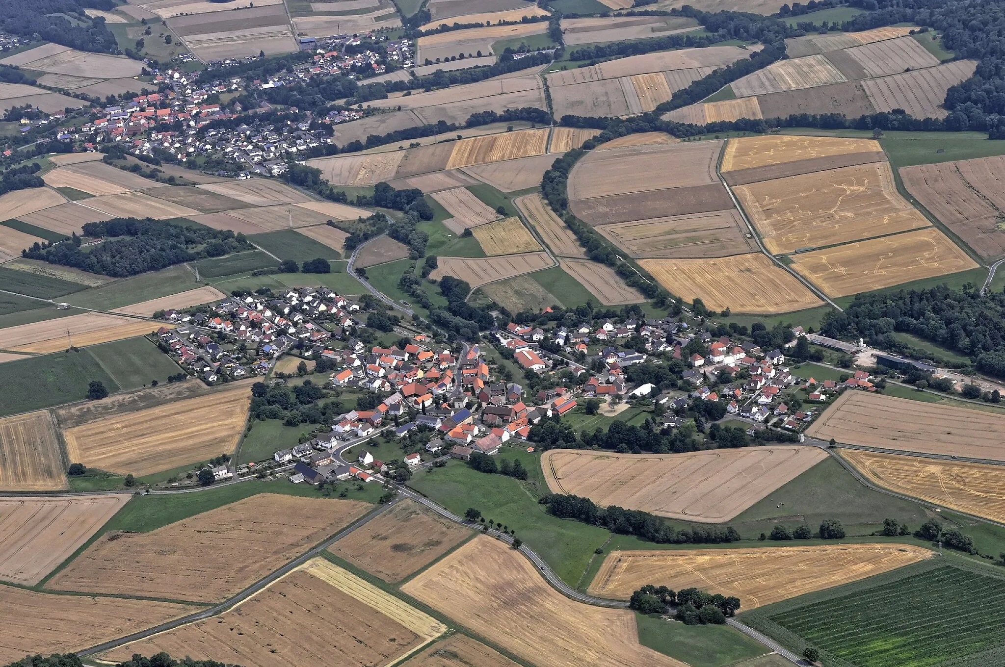 Photo showing: Bilder vom Flug Nordholz-Hammelburg 2015: Oberbeisheim (vorn), Niederbeisheim (links hinten).