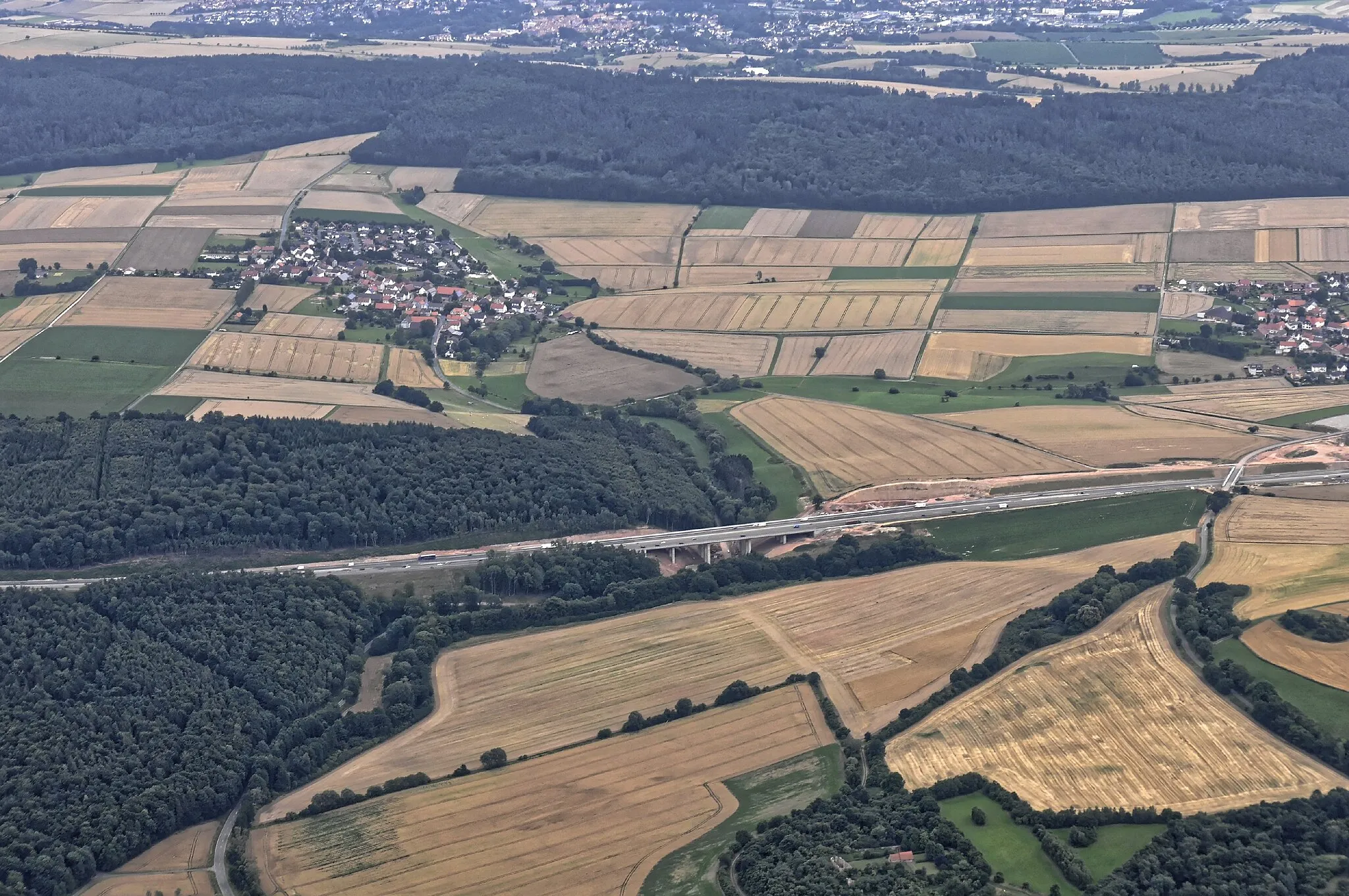 Photo showing: Bilder vom Flug Nordholz-Hammelburg 2015: Heßlar, Stadtteil von Felsberg im Schwalm-Eder-Kreis, Nordhessen.