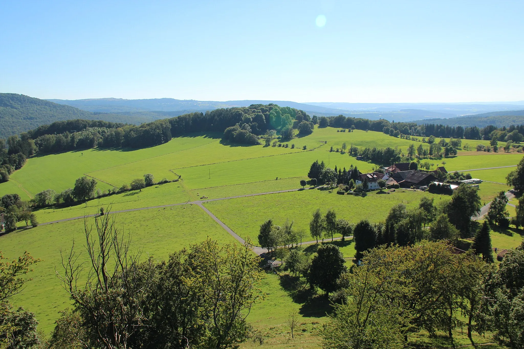 Photo showing: Blick vom Wachtküppel südwestwärts zum Bodenhofküppel