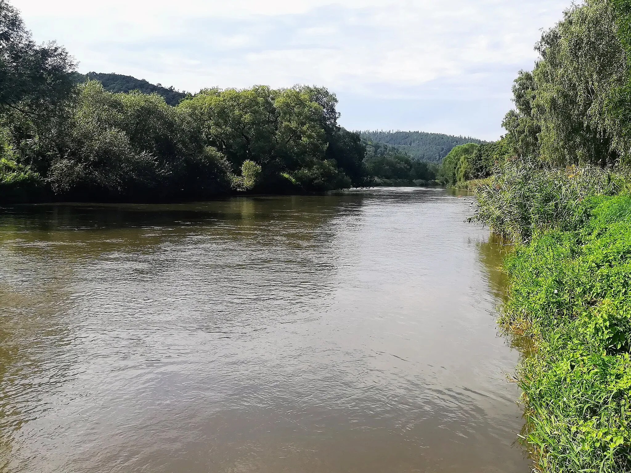 Photo showing: Die Werra bei Altenburschla - Wanfried.