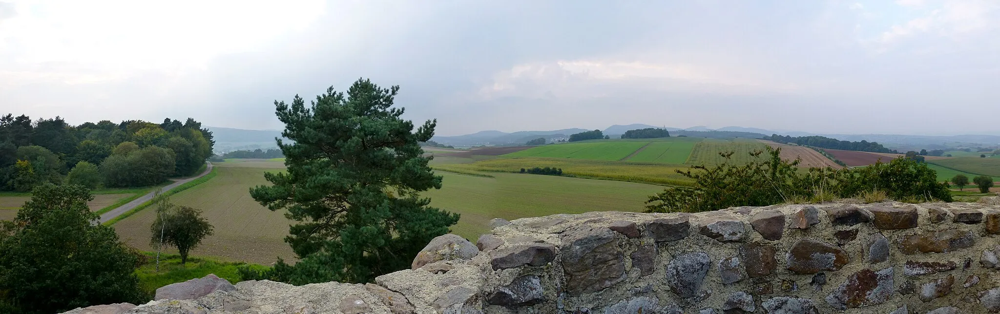 Photo showing: Panoramafoto von der Braunauer Warte mit Blick nach Westen zum Kellerwald