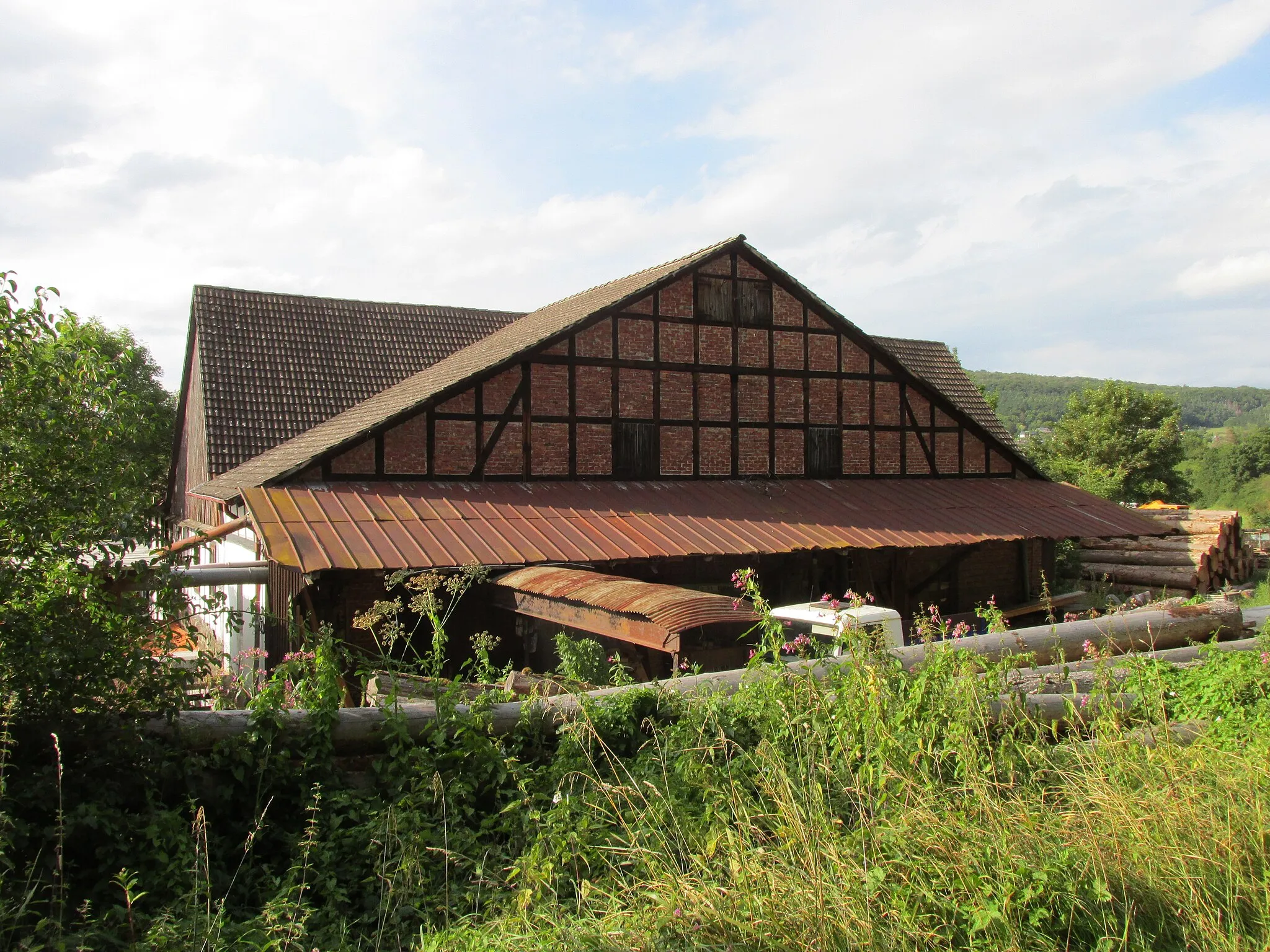 Photo showing: die Südseite der Horkenhäuser Mühle an der Warme bei Zierenberg