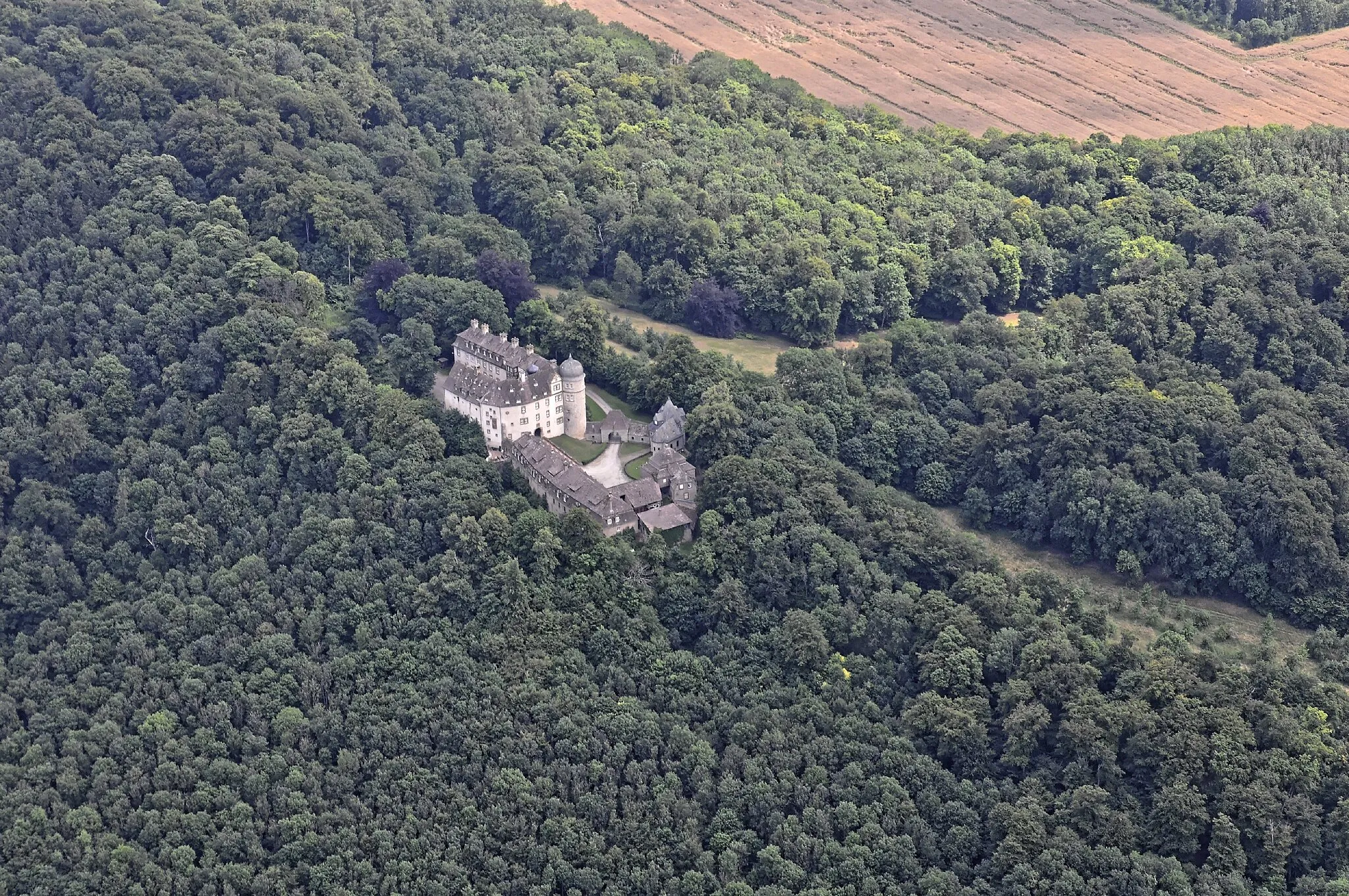 Photo showing: Bilder vom Flug Nordholz-Hammelburg 2015: Schloss Hinnenburg