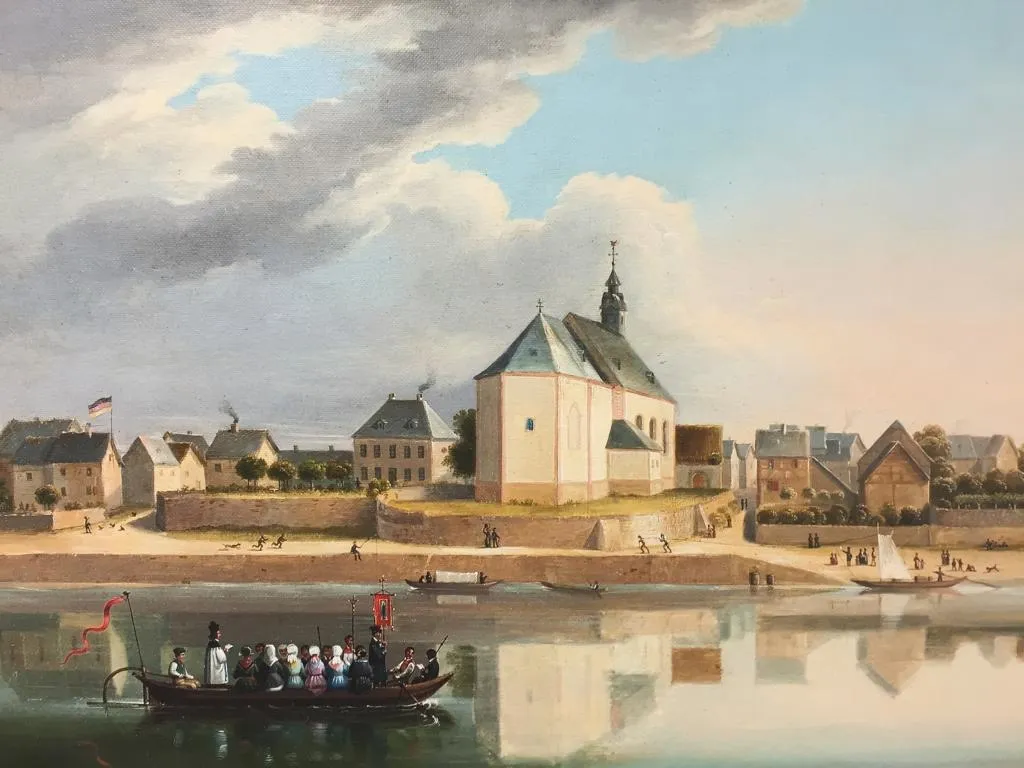 Photo showing: Gemälde, Öl auf Holz, 43 x 33 cm.
Die älteste bekannte Darstellung eines Teilbereichs des Urmitzer Rheinufers zwischen Schulgasse und Kirchgasse.