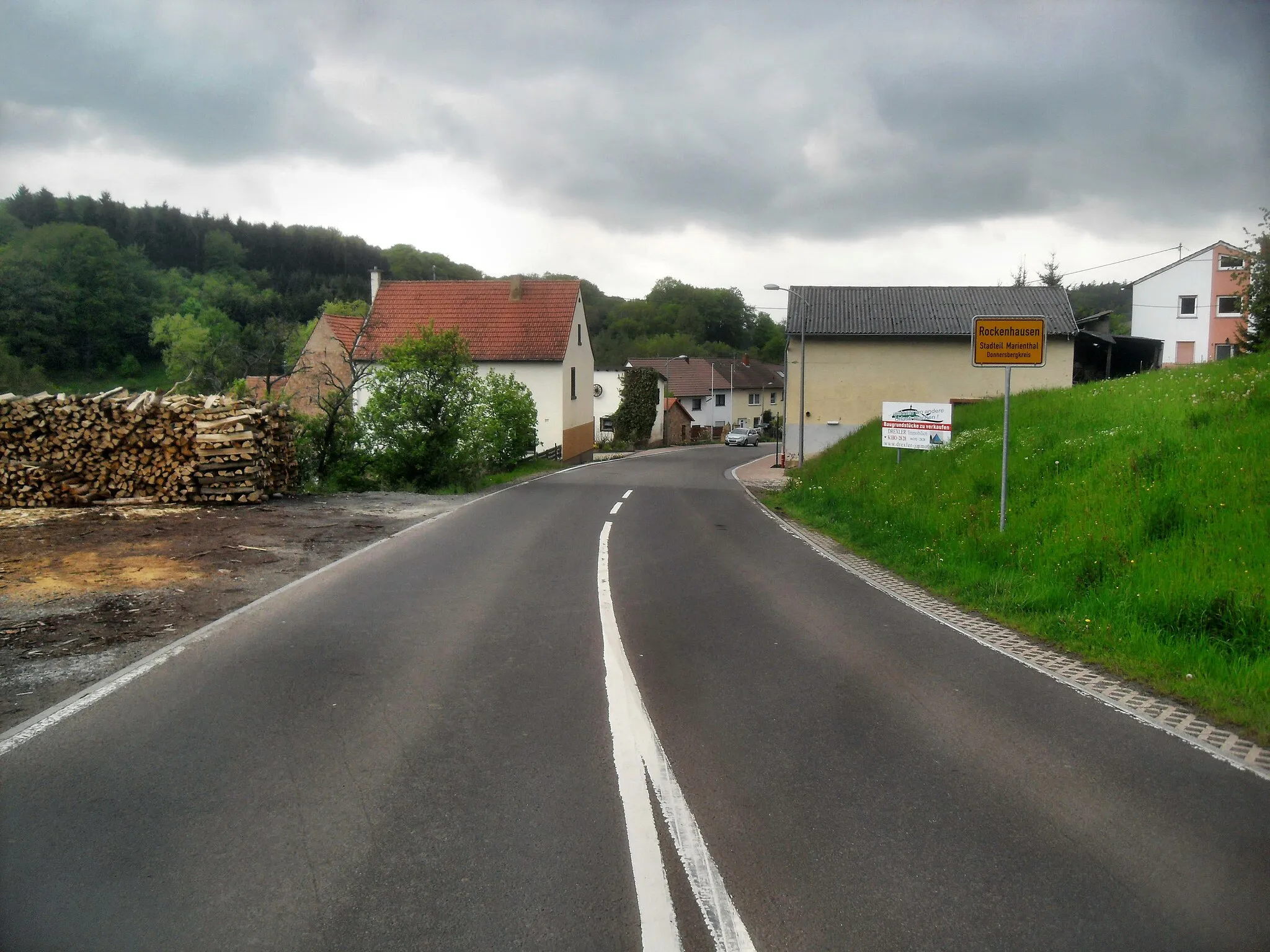 Photo showing: Einfahrt von Rockenhausen in der Pfalz in Rheinland-Pfalz (Deutschland) auf der L 386 von Kirchheimbolanden kommend