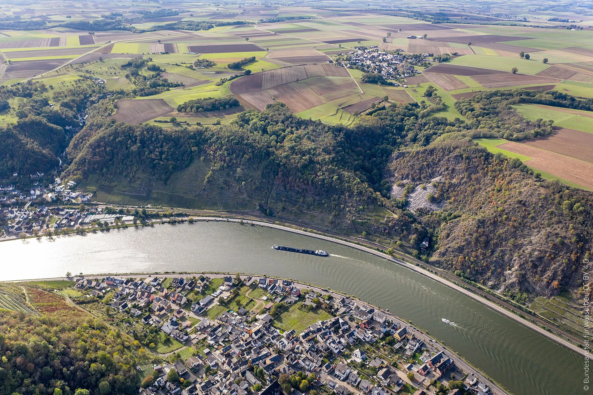 Photo showing: Mosel bei Oberfell und Kattenes