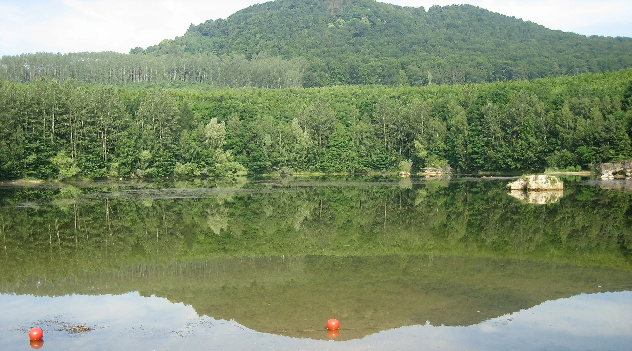 Photo showing: The forest lake near Kruft, Germany.