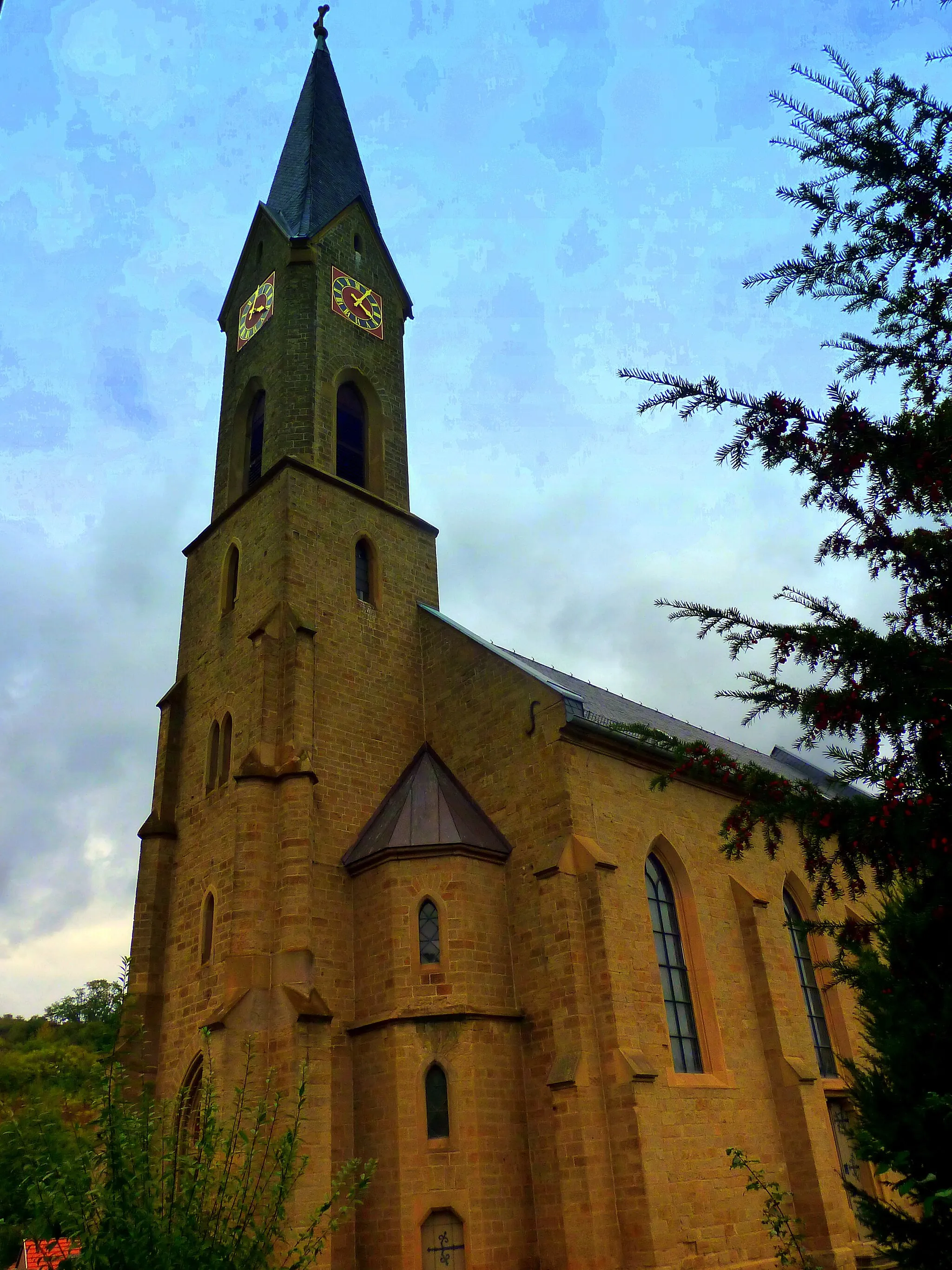 Photo showing: Obermoschel – Ev. Kirche