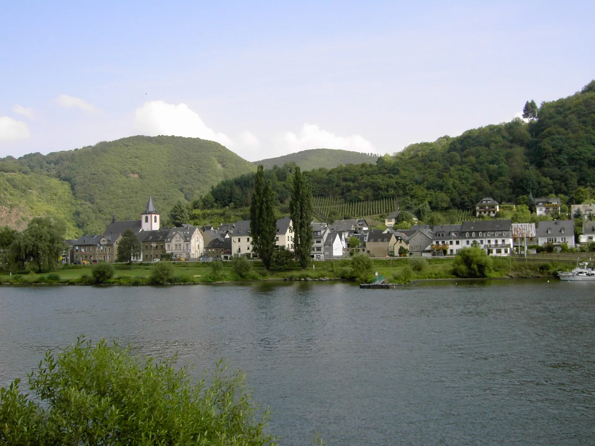 Photo showing: Burgen (Mosel) vom anderen Ufer aus gesehen