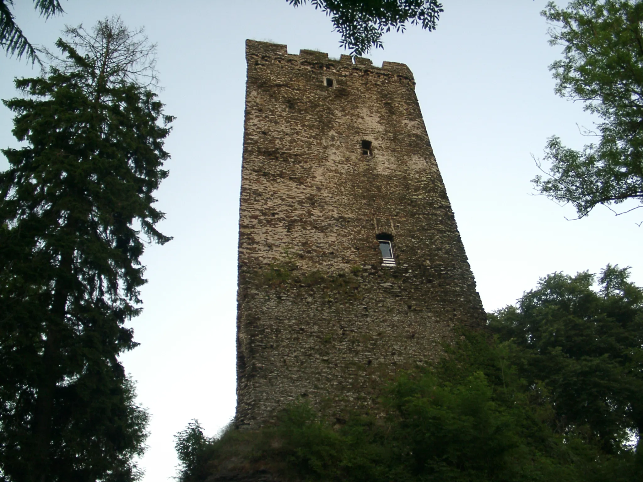 Photo showing: Bergfried der Burg Grenzau