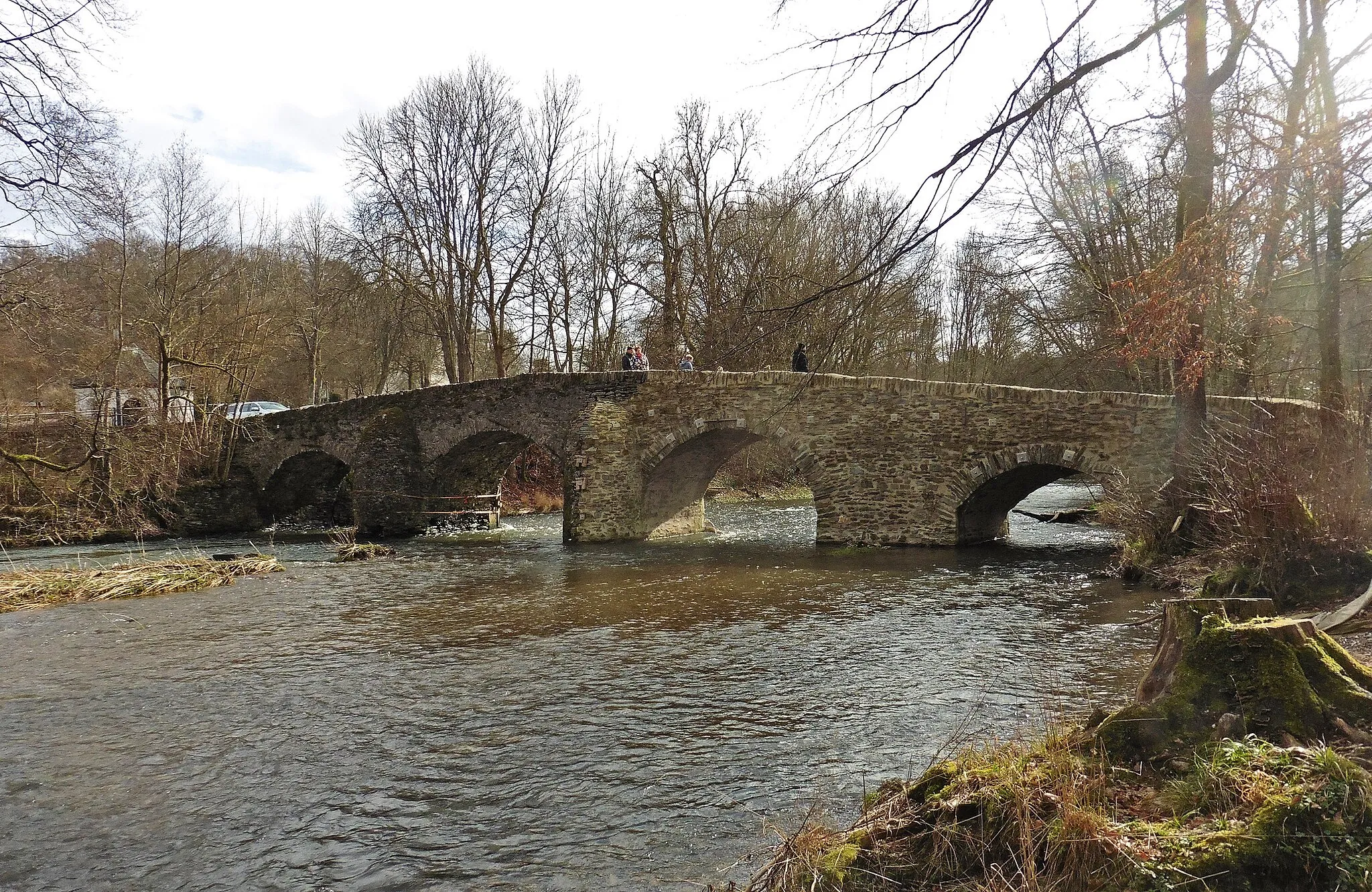 Photo showing: Historische Nisterbrücke westlich des Klosters Marienstatt. Ansicht von Nordwesten.