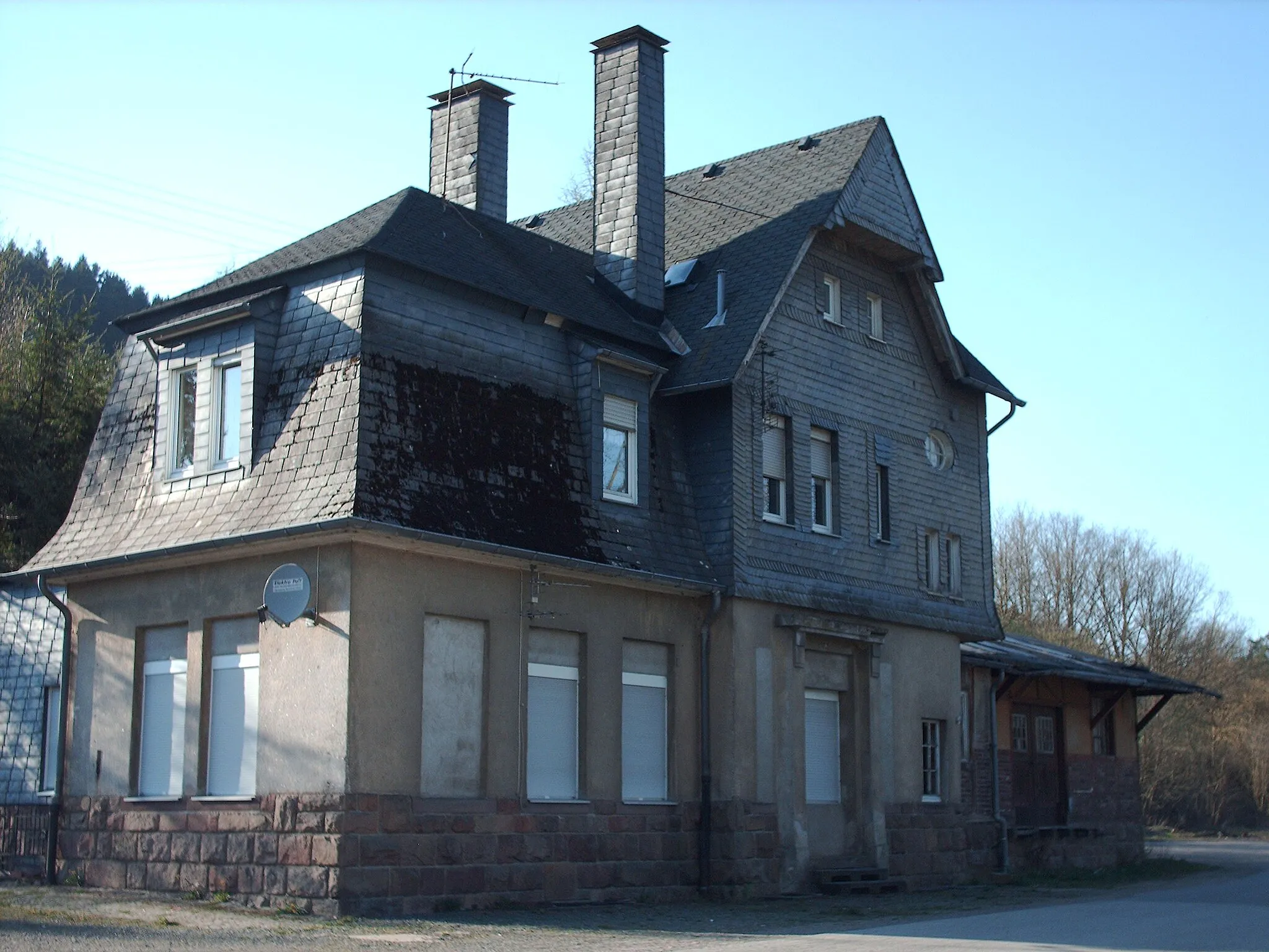 Photo showing: Former train station Heinsberg, Kirchhundem, Germany