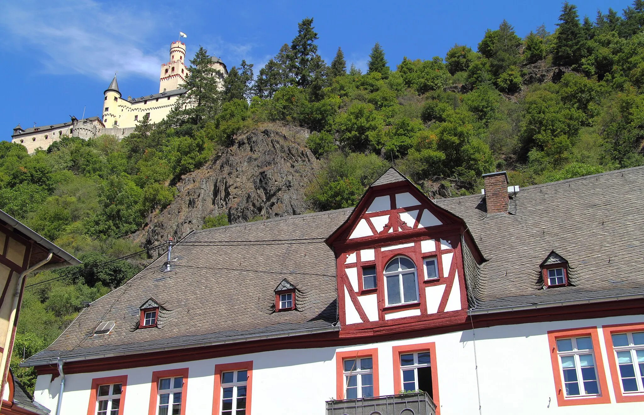 Photo showing: Braubach, Rhineland-Palatinate, Germany: Marksburg Castle, Philippsburg Palace