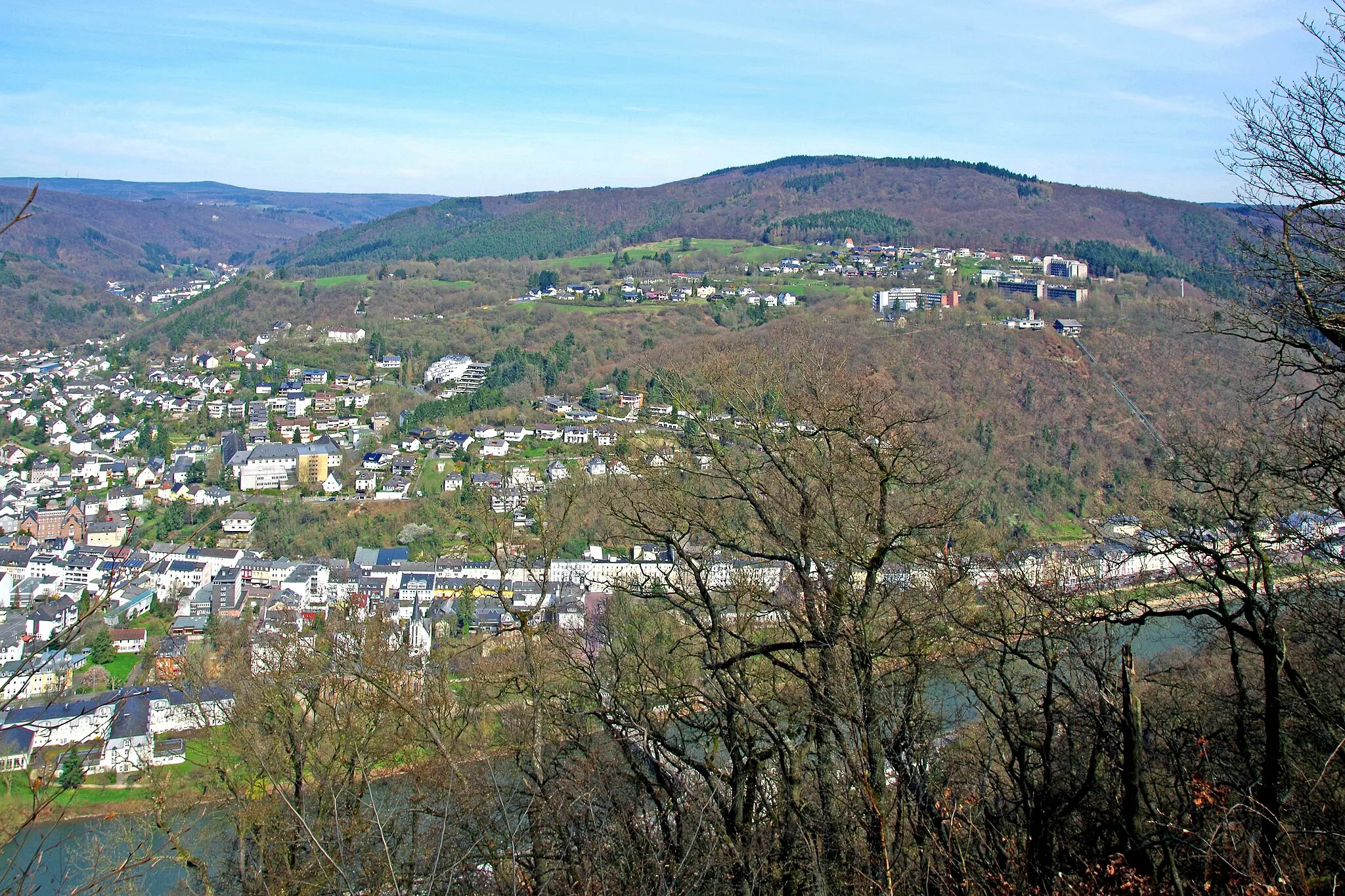 Photo showing: Bad Ems, Blick vom Malbergturm, Teilansicht von Bad Ems