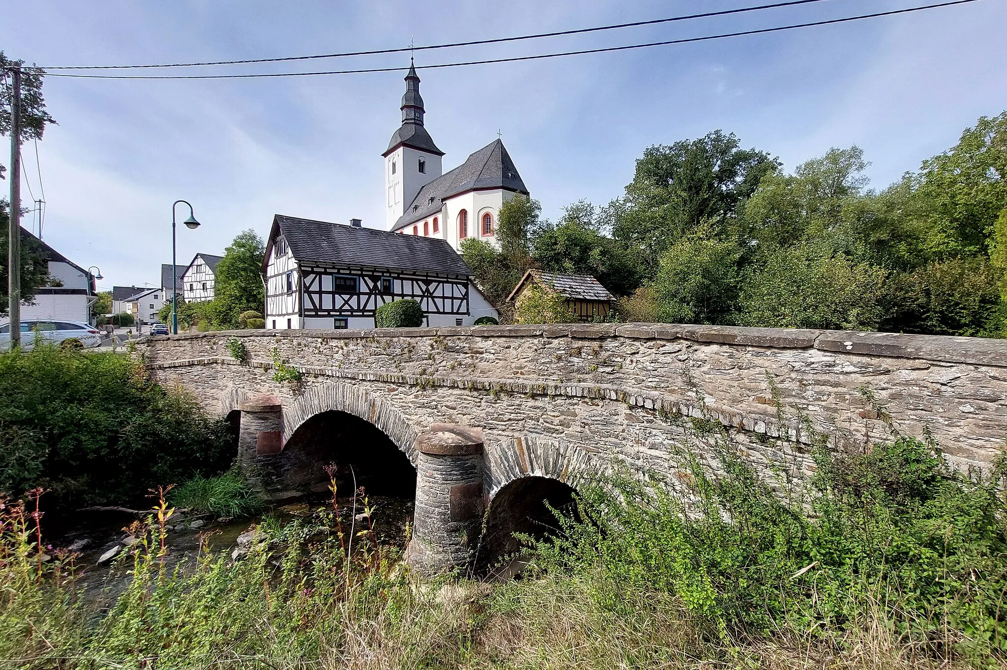 Photo showing: Marienfels, brêge oer de Mühlbach en protestantske tsjerke