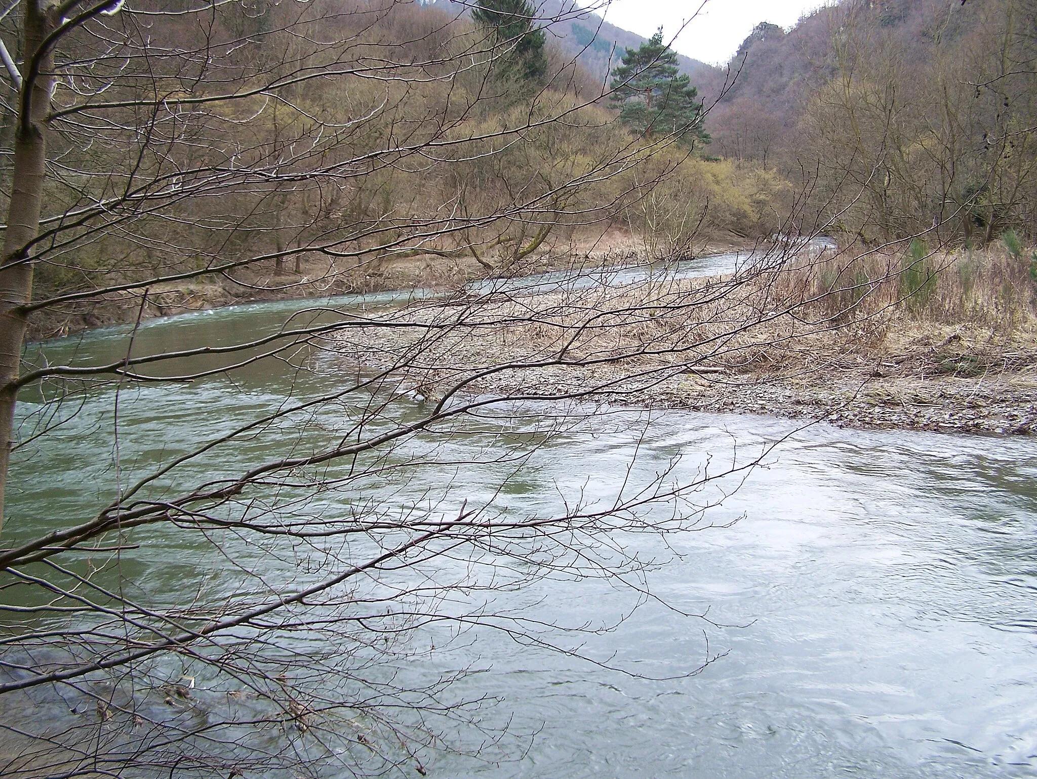 Photo showing: Die Ahr im Langfigtal bei Altenahr