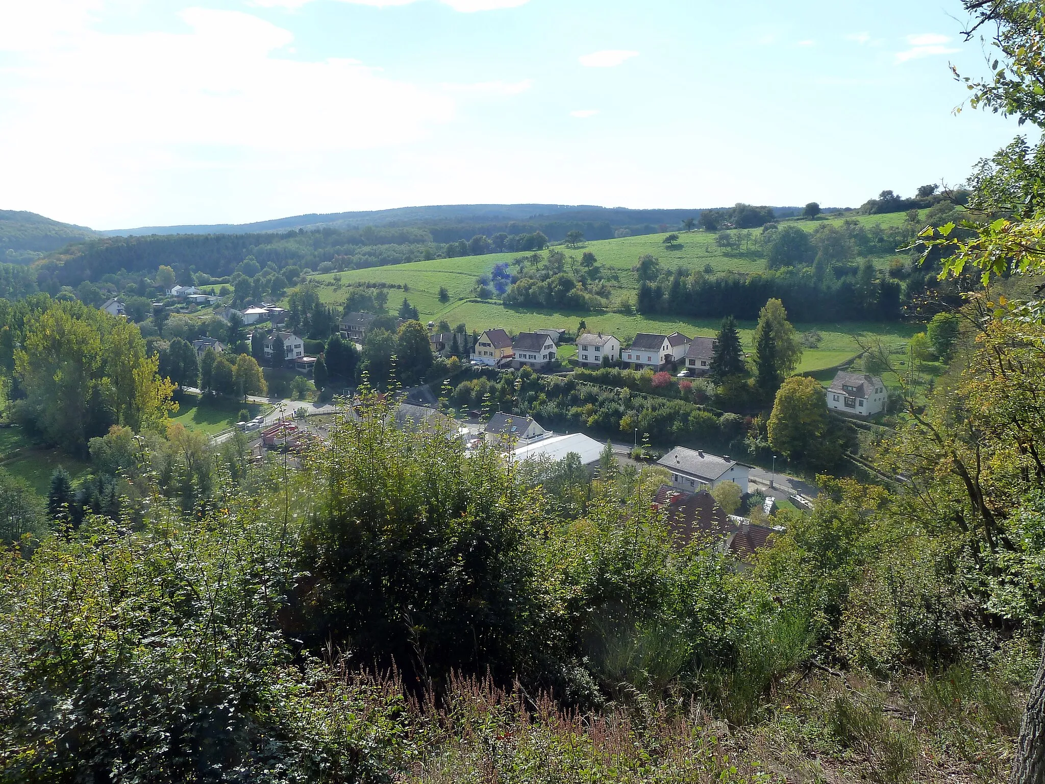 Photo showing: Blick vom „Hahn“ auf den Rotenweg in Winterburg