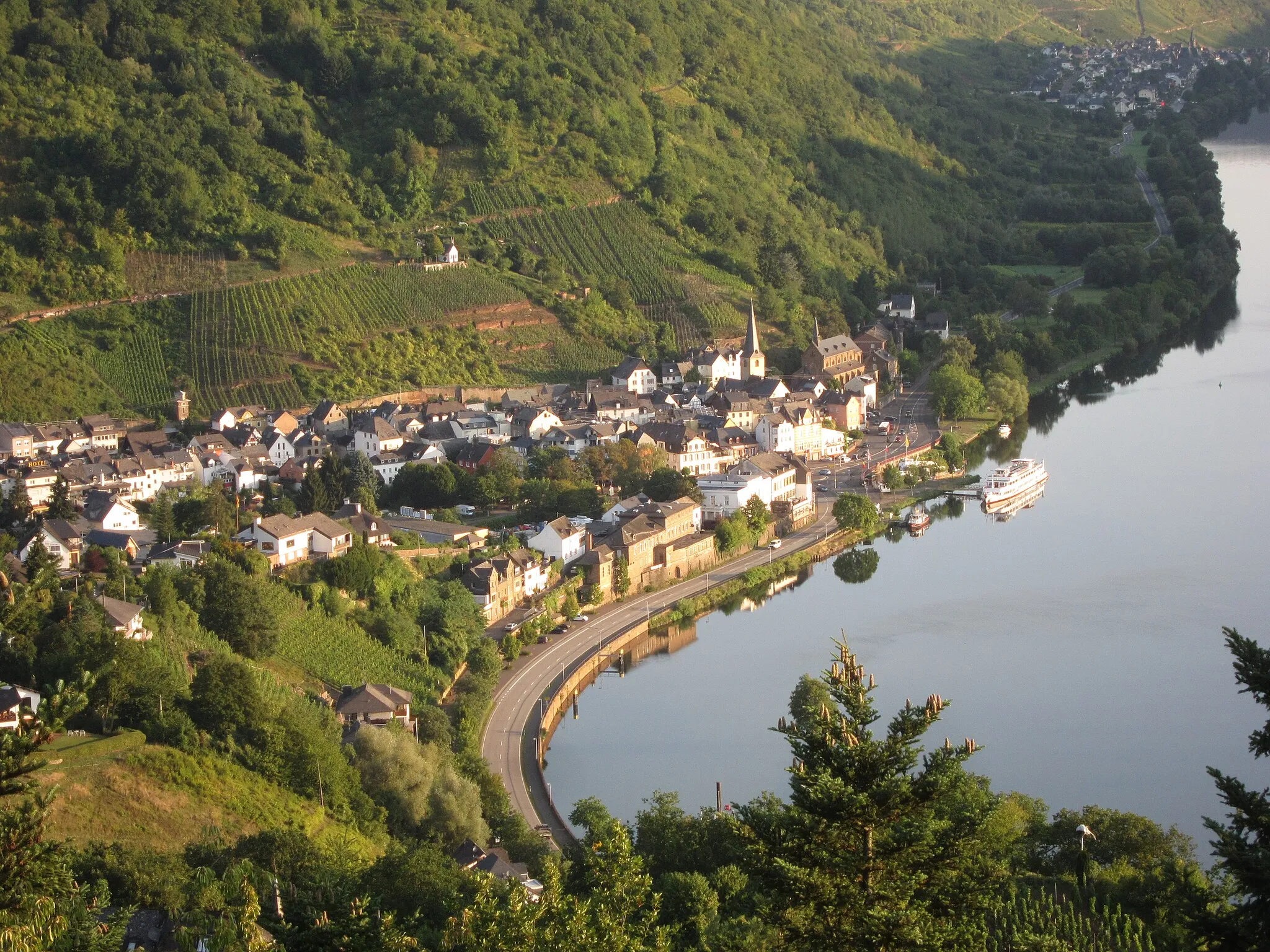 Photo showing: The village Alf as seen from the Prinzenkopftower at 26 August 2015