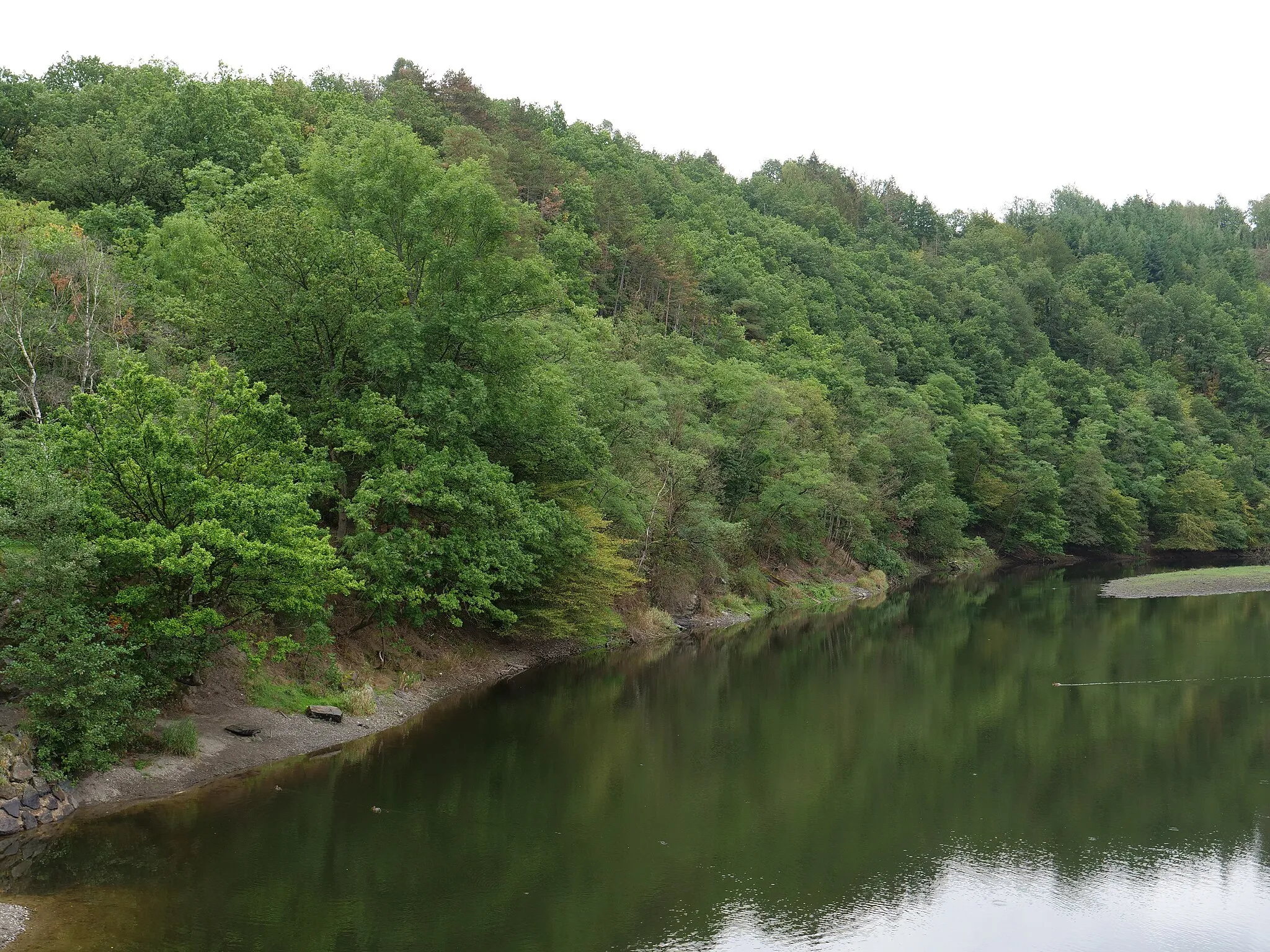 Photo showing: Nordende der Rurtalsperre bei Einruhr.