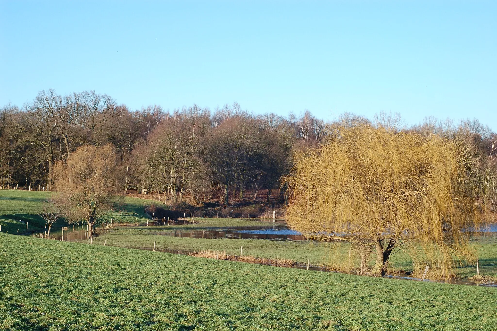 Photo showing: The Schaafbach in Heinsberg-Karken, Germany, at the frontier to the Nederlands