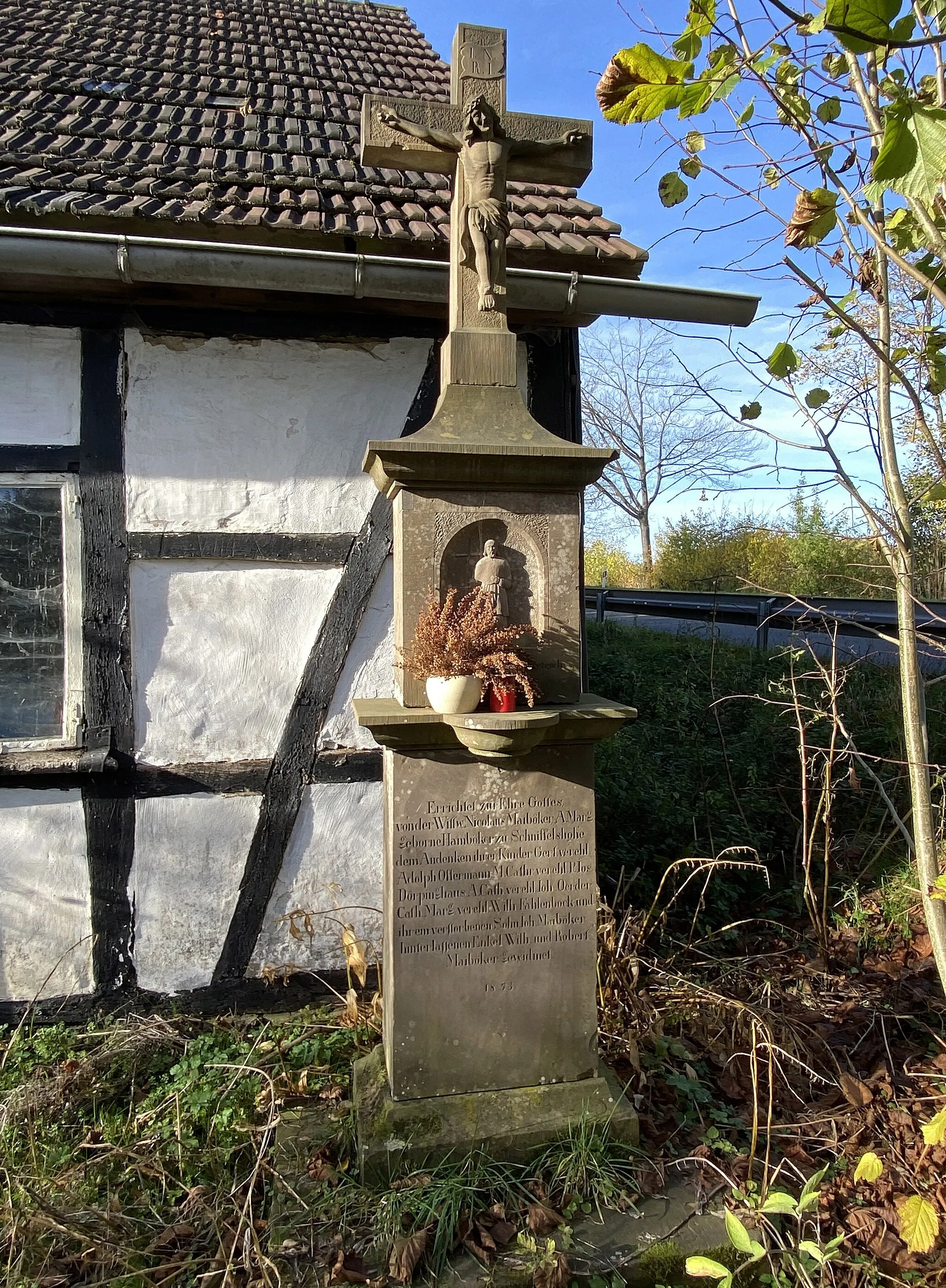 Photo showing: Wegekreuz Schniffelshöh (Wipperfürth)