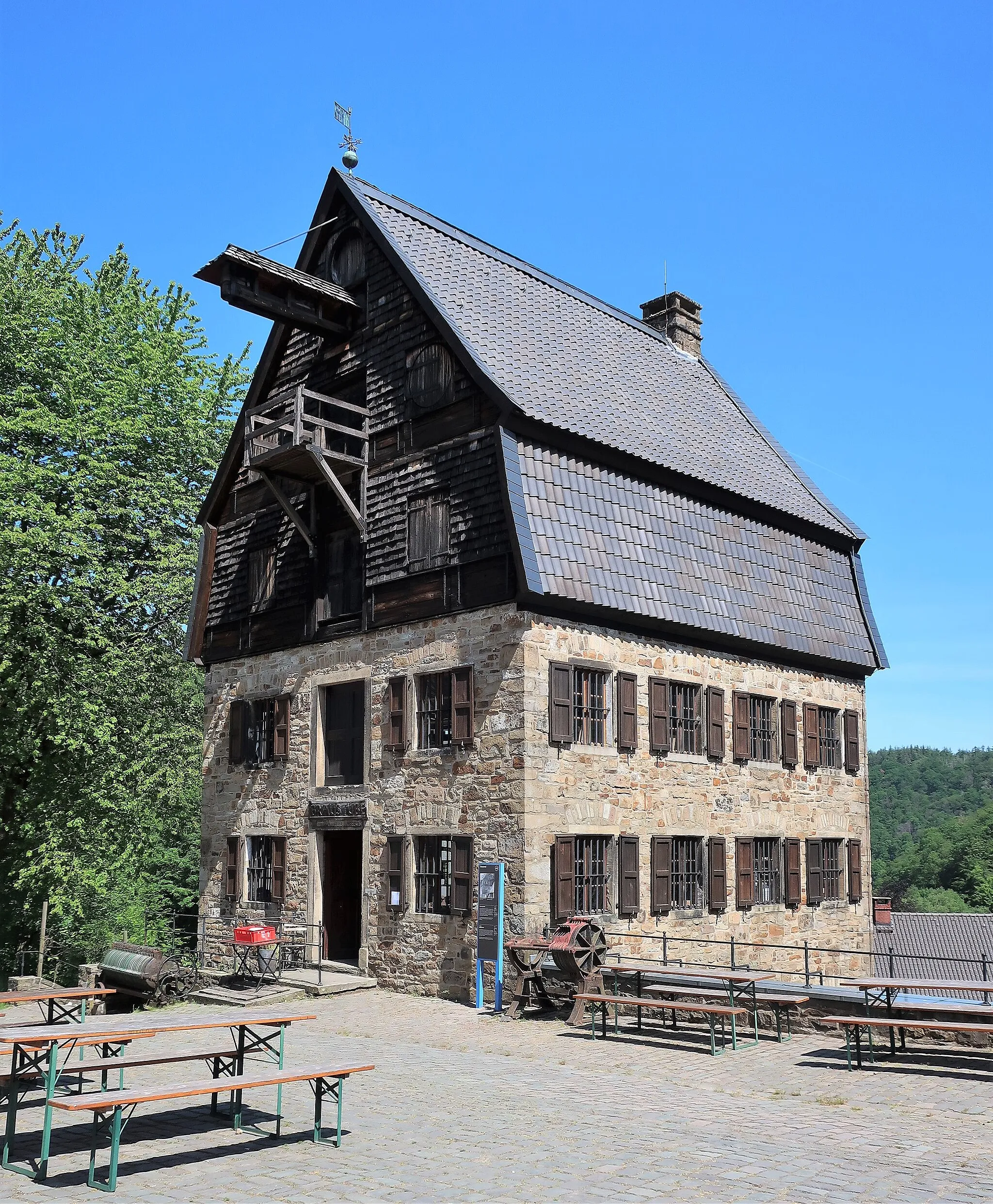 Photo showing: Westfälisches Freilichtmuseum Hagen. Brauerei, 1800. Ehemaliges Wirtschaftsgebäude auf Haus Harkorten.