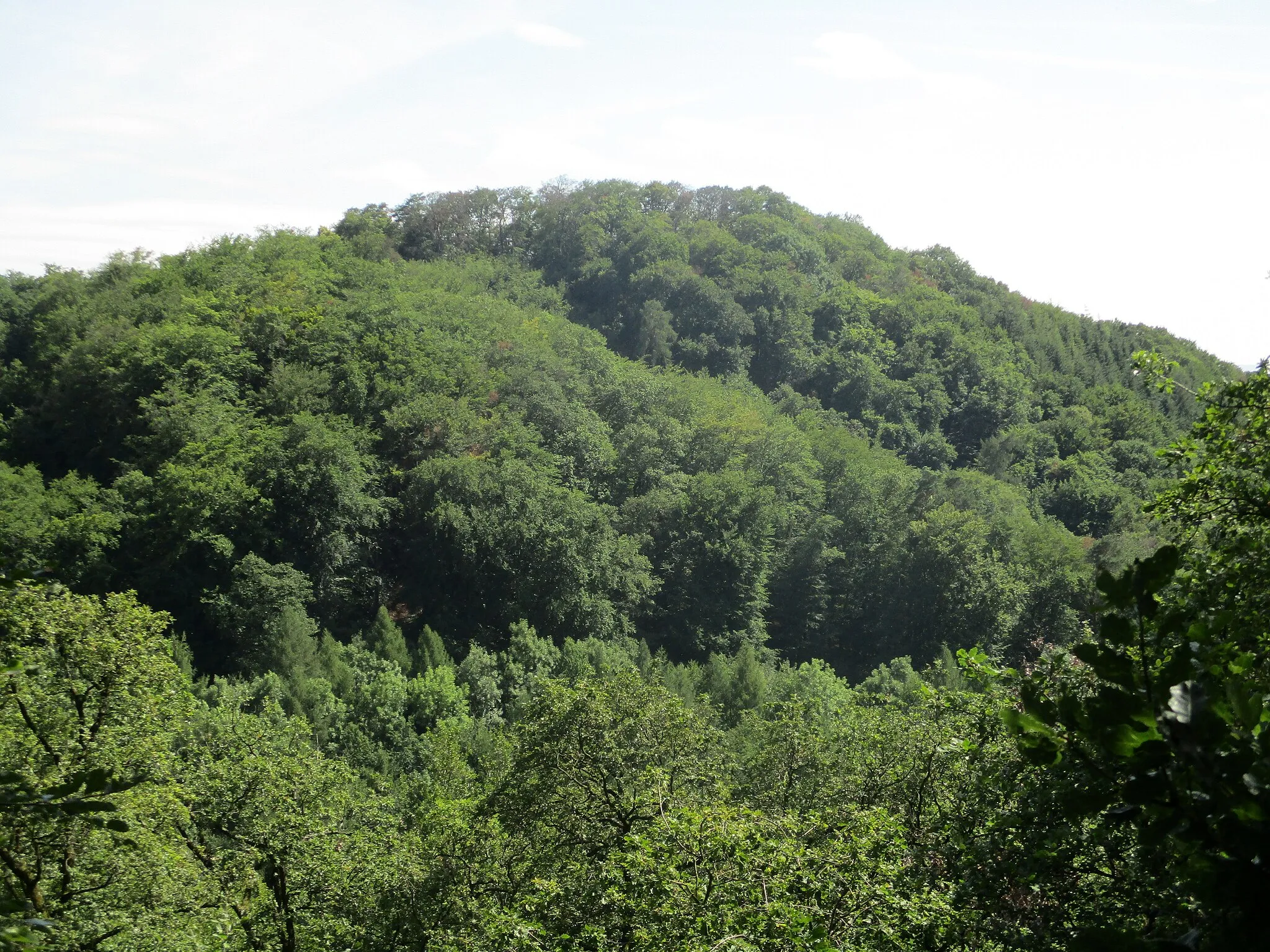 Photo showing: Berg Ölender im Siebengebirge: Ansicht von einem Aussichtspunkt an der Südseite der Jungfernhardt, Stadtgebiet Bad Honnef