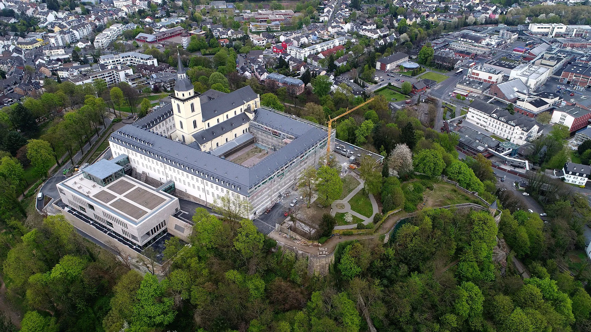 Photo showing: Siegburg, Michaelsberg, aus der Vogelperspektive (2017)