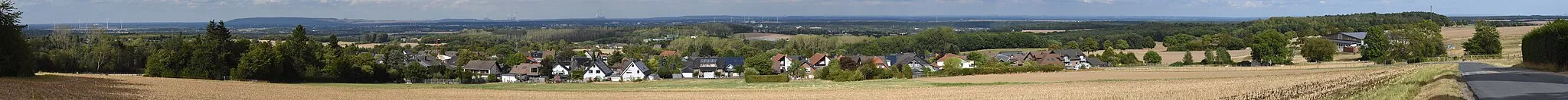 Photo showing: Mosaic of 10 images looking NE from the St.-Donatus-Str. of Schafberg (municipality of Hurtgenwald).