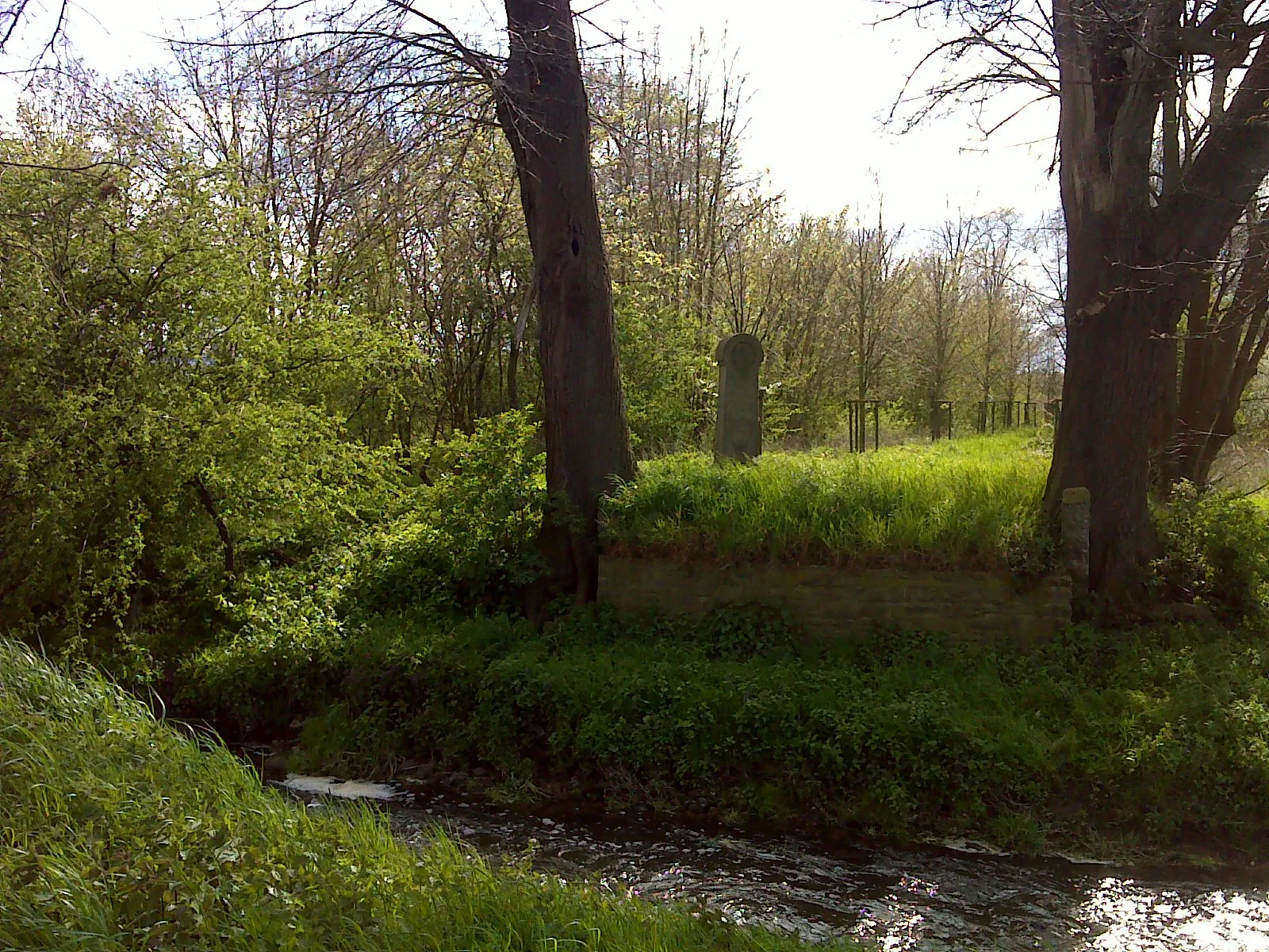 Photo showing: Lützermiel, Preußischer Rundkopfmeilenstein am historischen Swistbach-Übergang