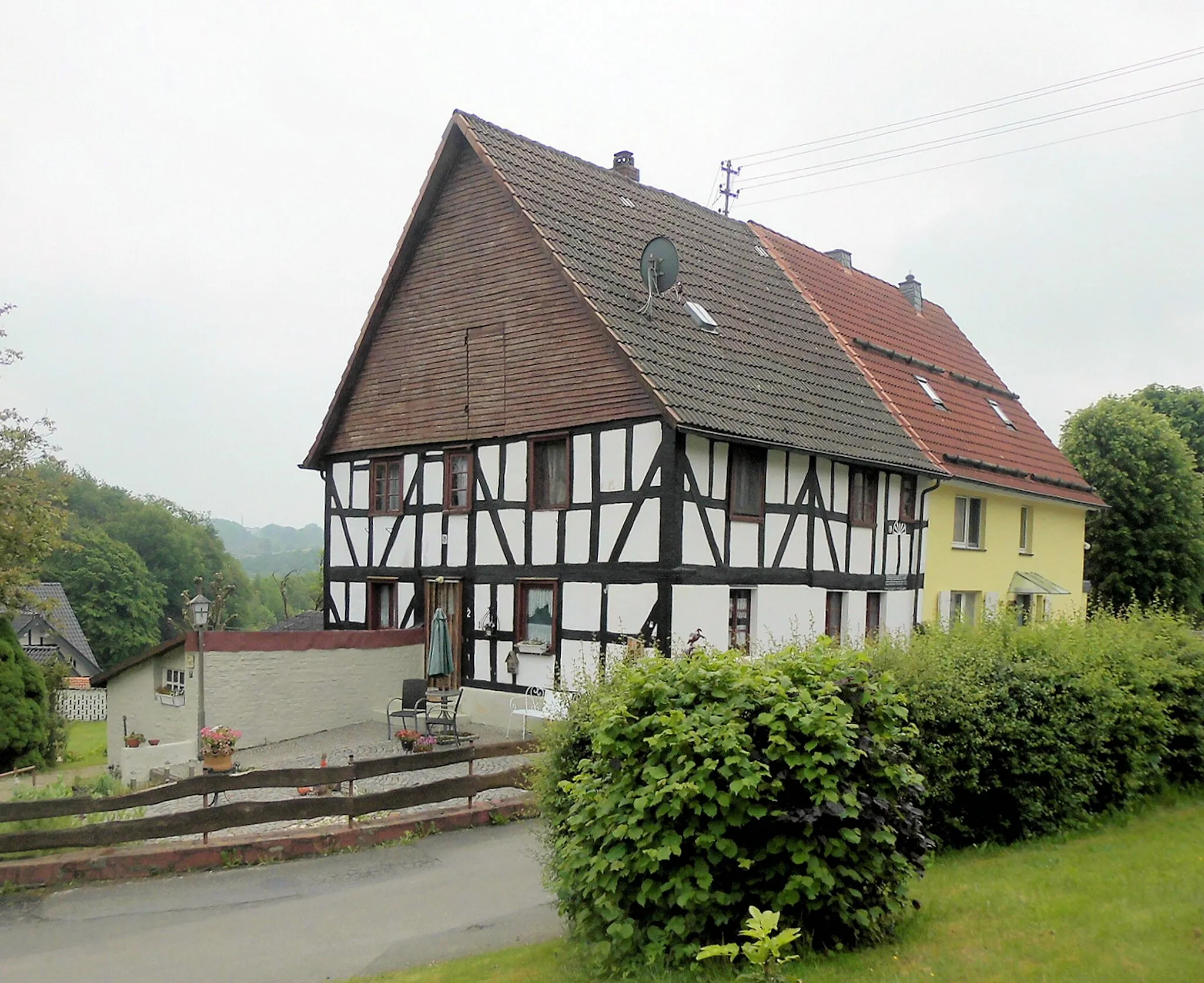 Photo showing: Denkmalgeschütztes Fachwerkhaus in Hoff, Stadt Waldbröl, Heppenberg 2