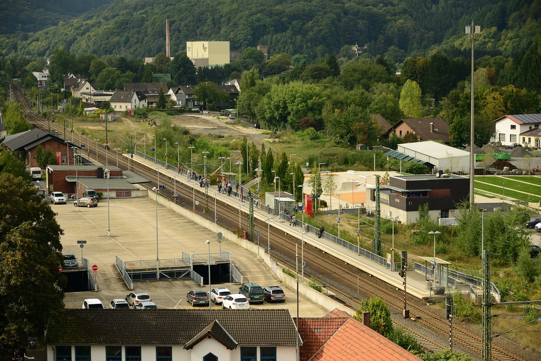 Photo showing: Luftaufnahme vom Bahnhof Eitorf