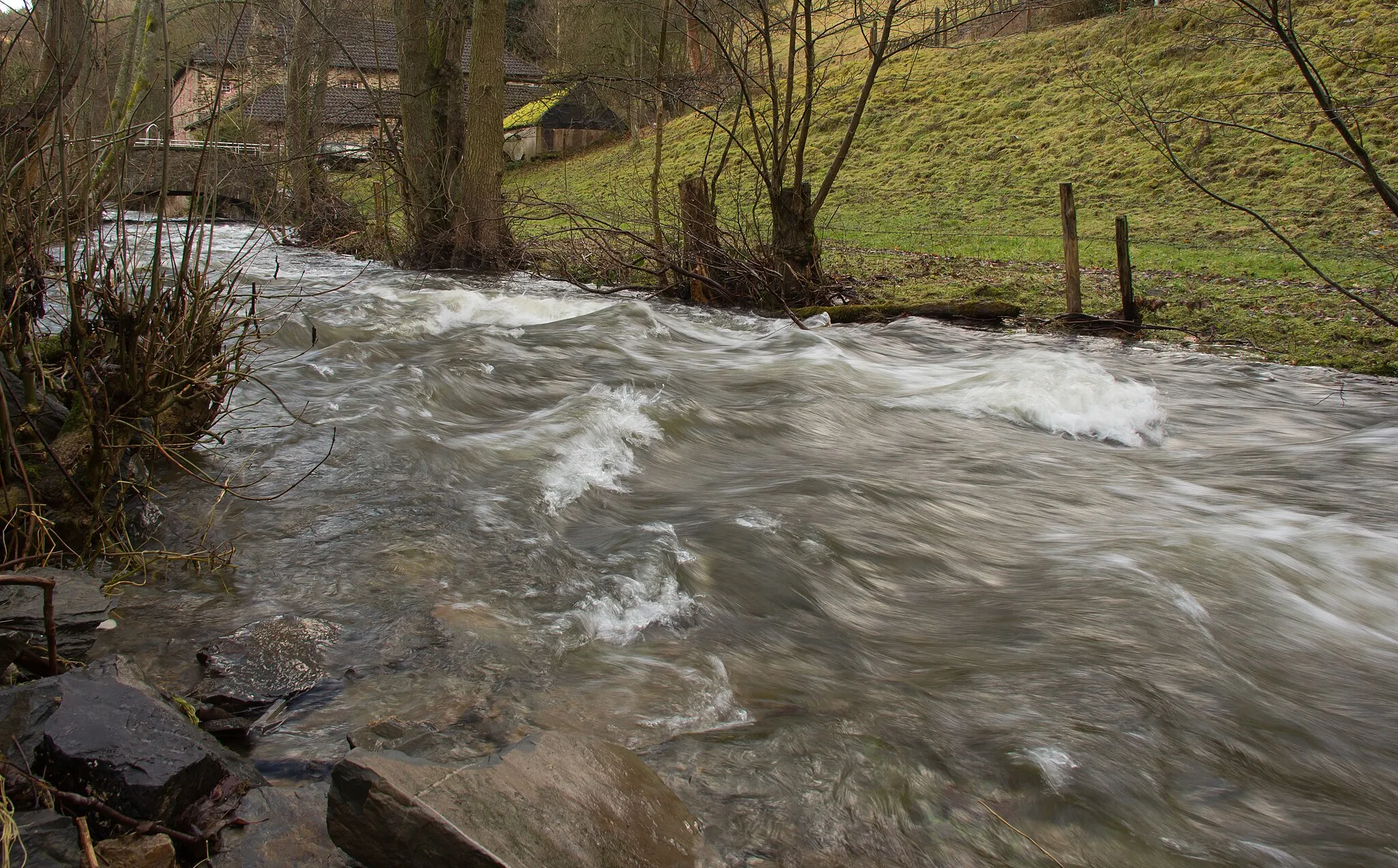 Photo showing: River Kall in Simonskall (Hürtgenwald), Eifel, North Rhine-Westphalia, Germany