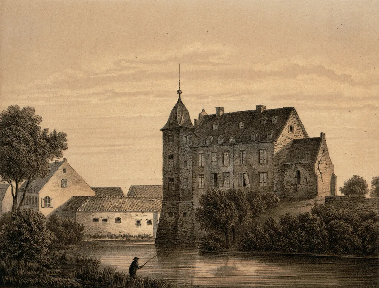 Photo showing: Burg Kühlseggen, Lithographie von Alexander Duncker