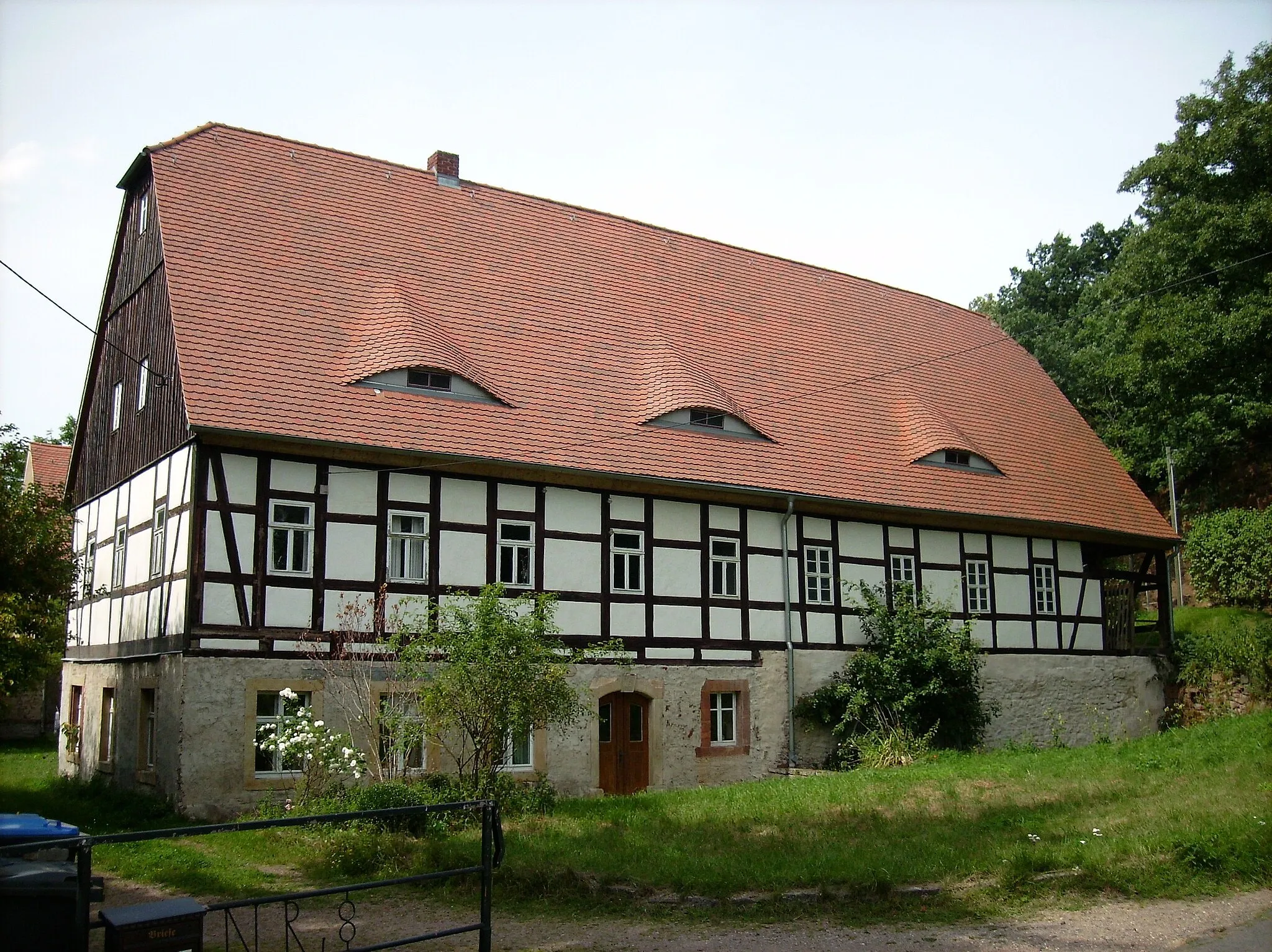 Photo showing: Half-timbered house in Doberschwitz (Bockelwitz, Mittelsachsen district, Saxony)