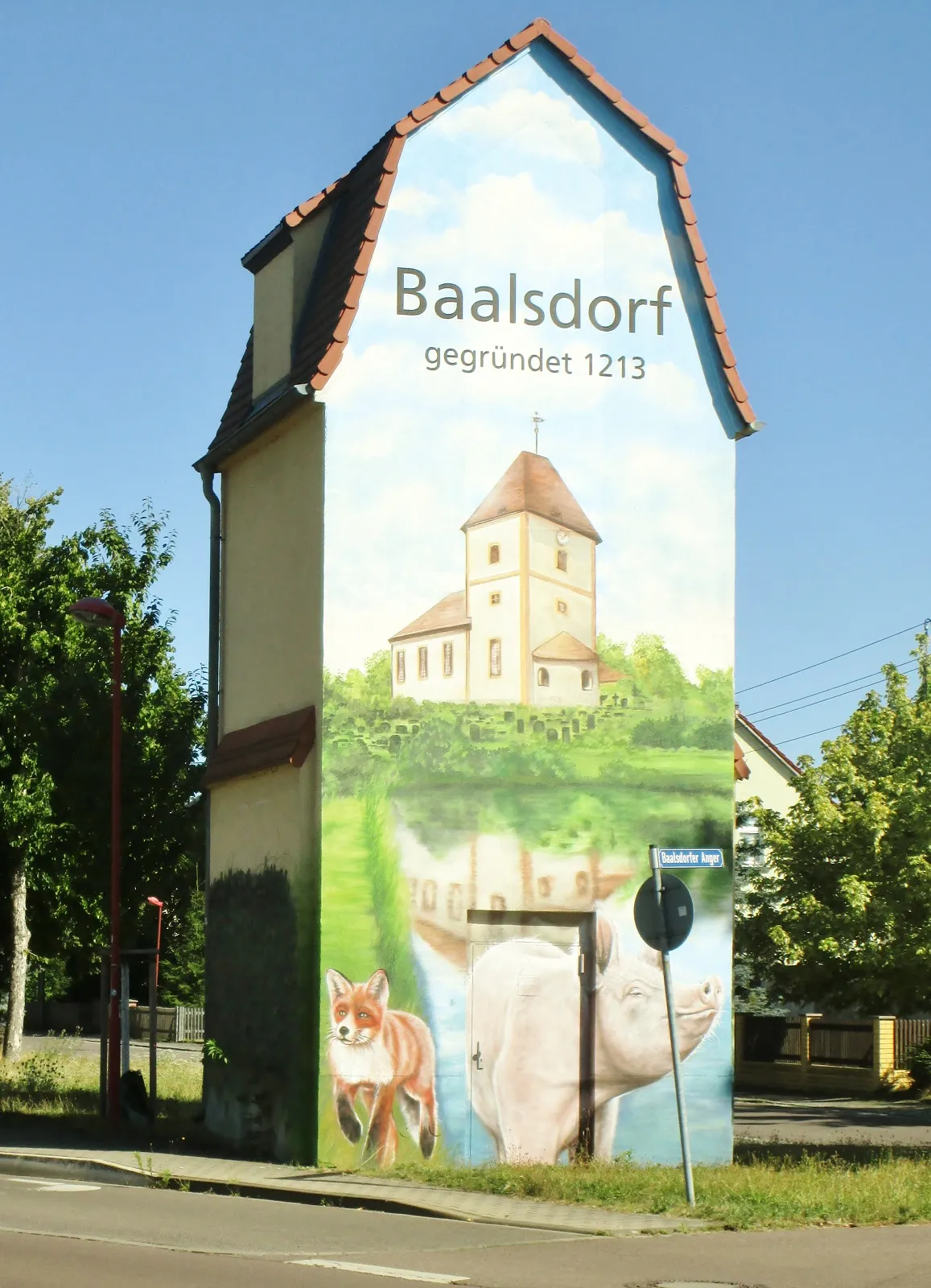 Photo showing: Baalsdorf ist, wie die Bemalung zeigt, ein recht ländlicher Ortsteil Leipzigs.