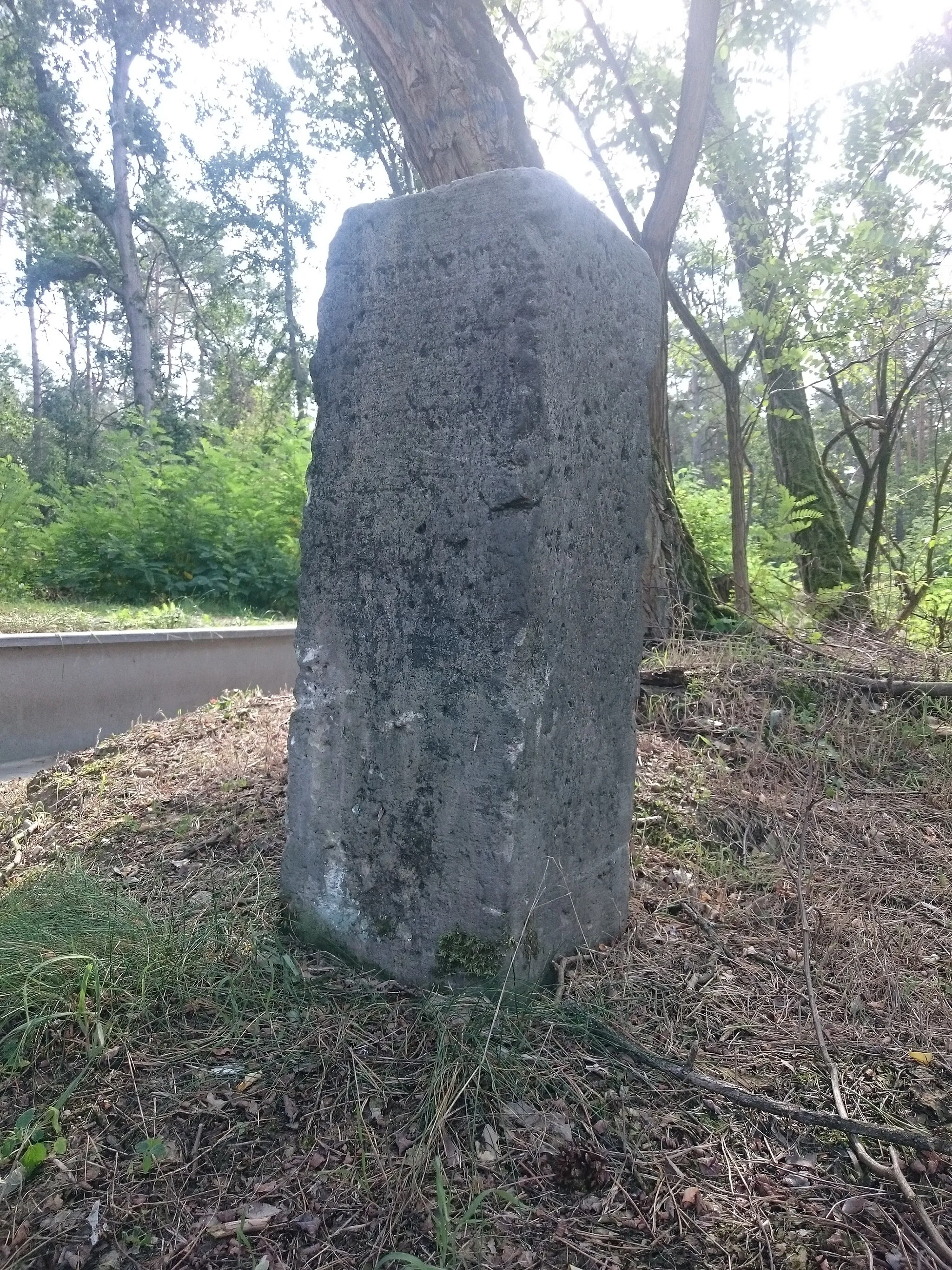 Photo showing: Wegweiserstein an der L 129 bei den Lausiger Teichen