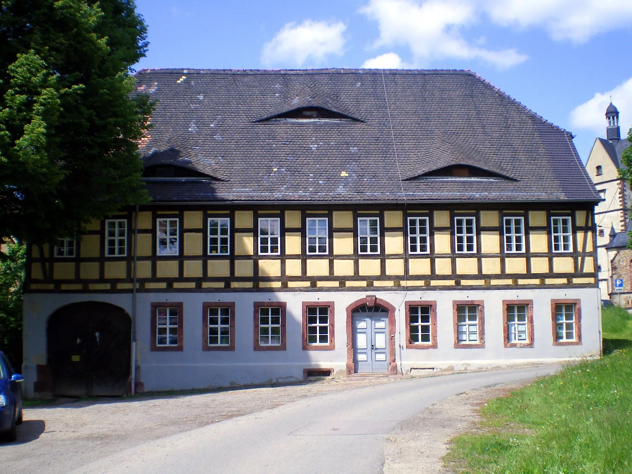 Photo showing: Rectory, timber framing house in Ziegelheim near Altenburg/Thuringia