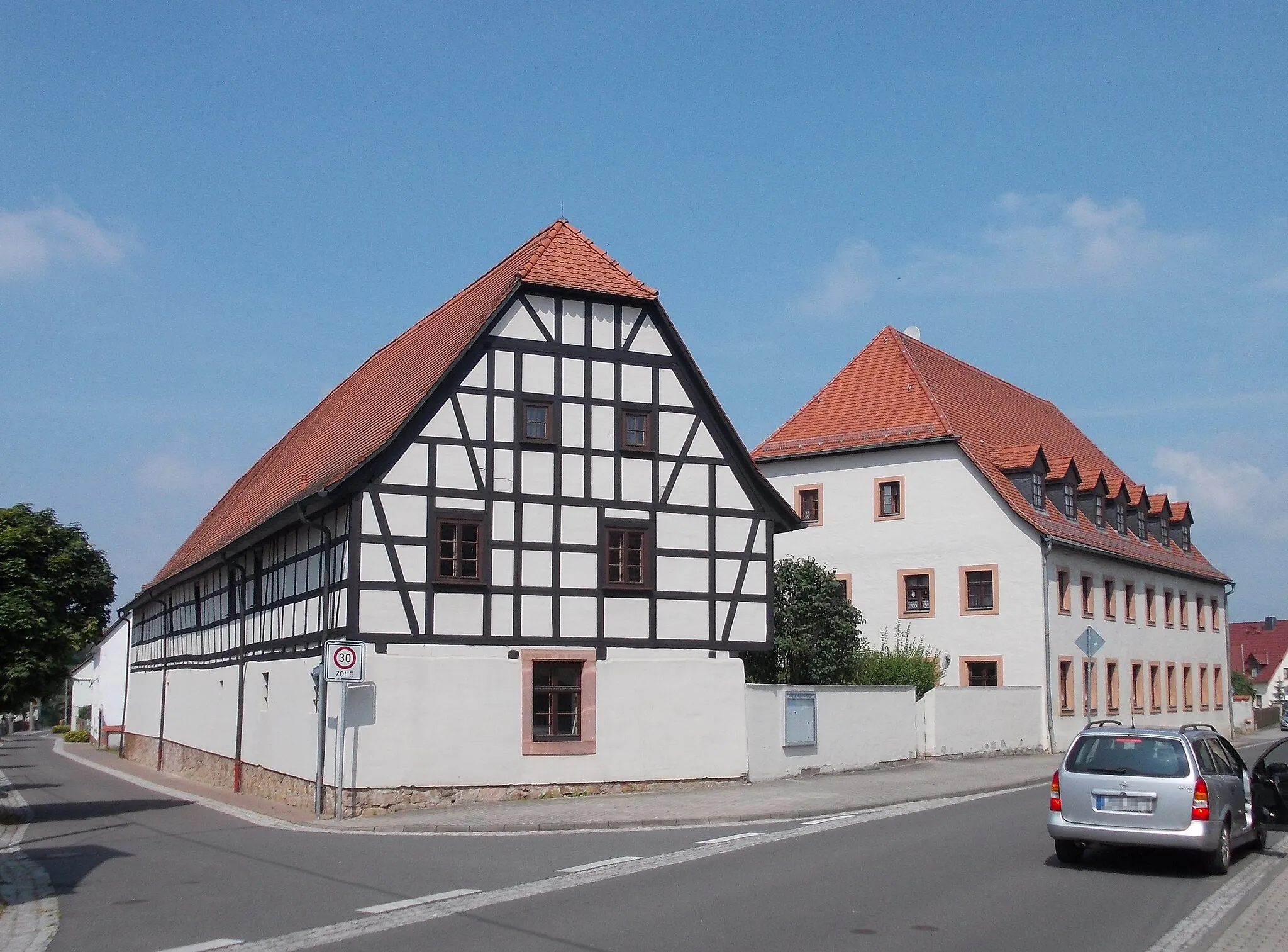 Photo showing: Old postal estate in Lobstädt (Neukieritzsch, Leipzig district, Saxony)