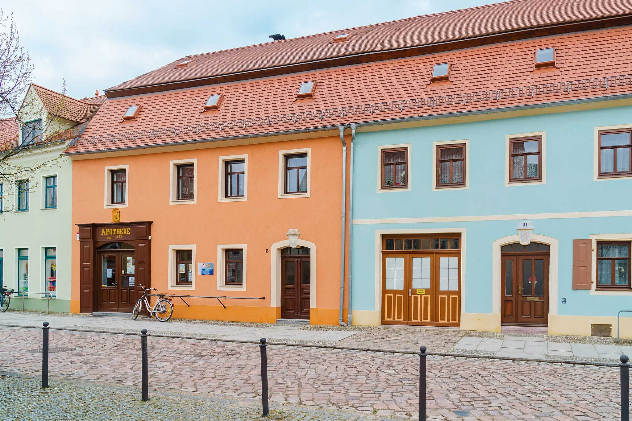 Photo showing: Löwen-Apotheke Altstädter Markt 3 in Mühlberg/Elbe