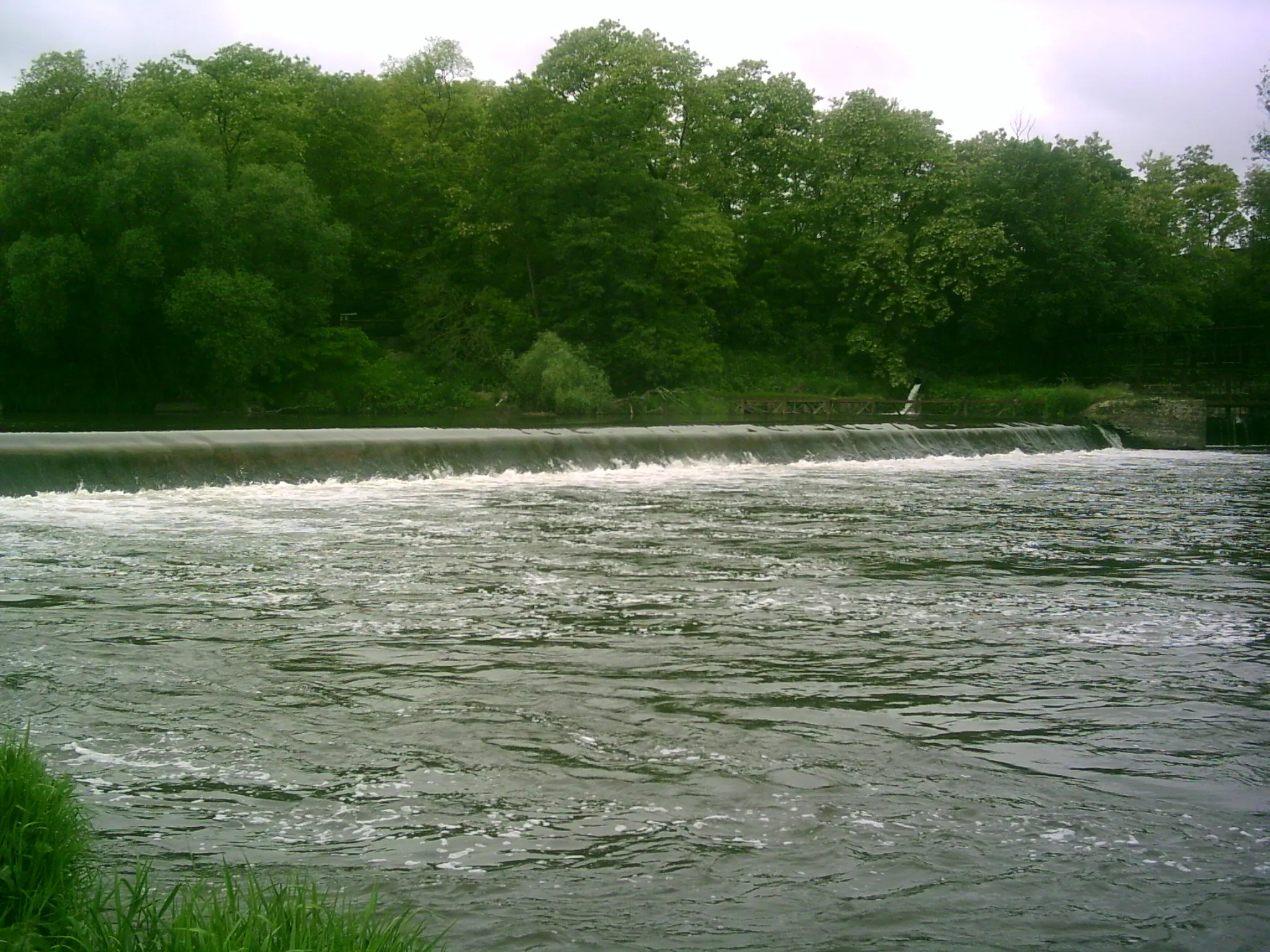 Photo showing: The Wehr Trebsen (de:Trebsen) on river Mulde