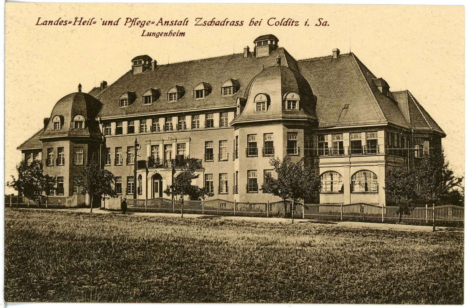 Photo showing: Colditz; Pflegeanstalt Zschadrass - Lungenheim