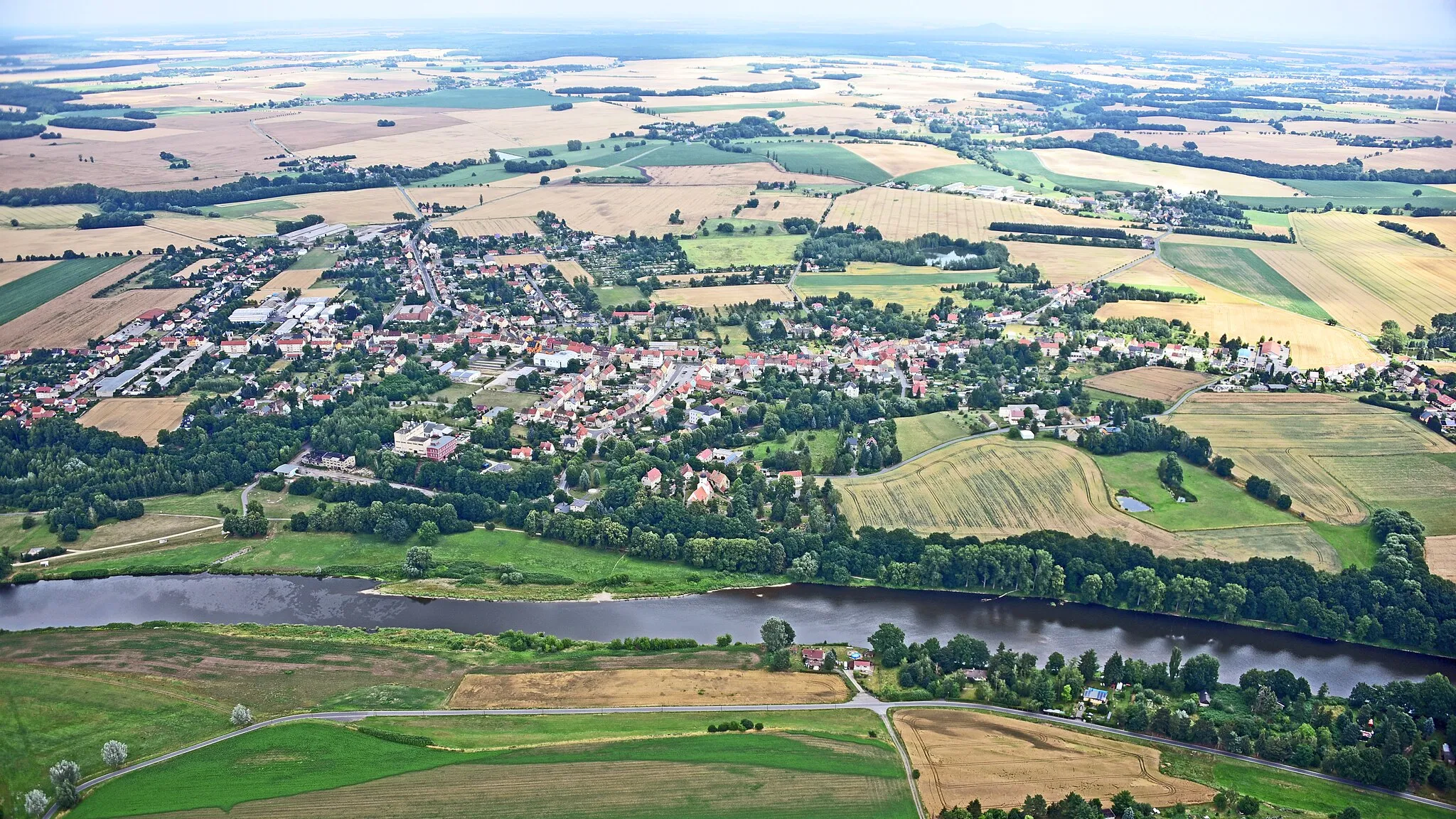 Photo showing: Nerchau, Luftaufnahme (2017)