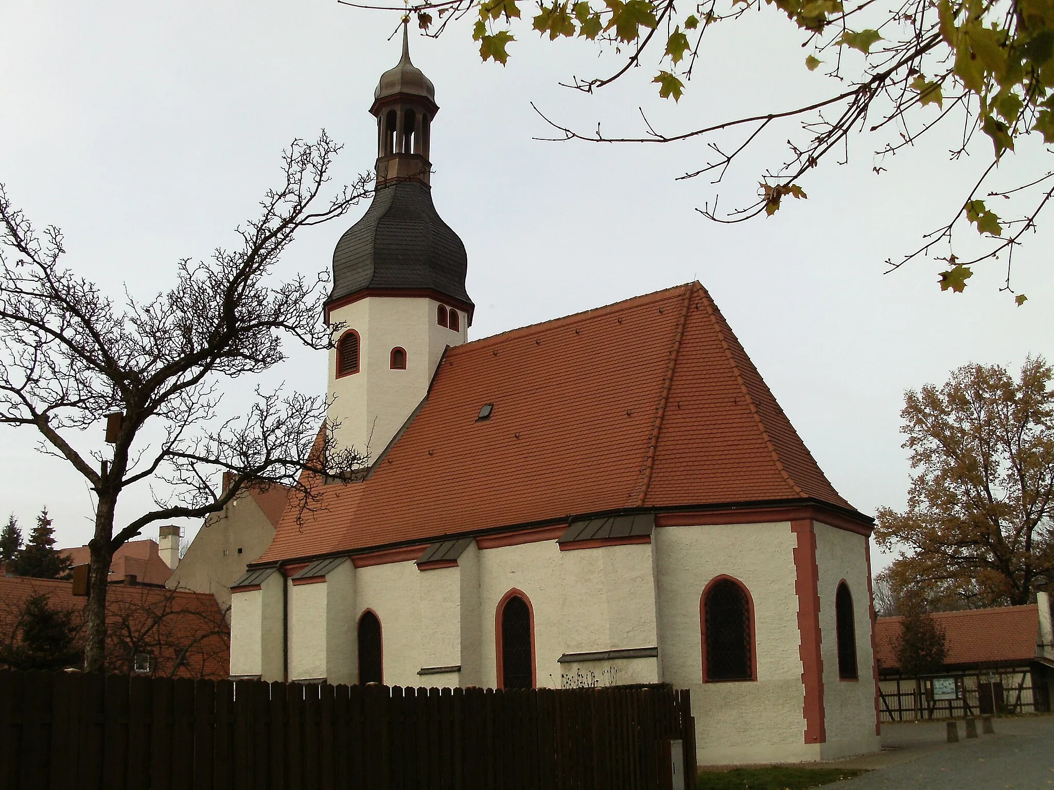 Photo showing: Auenkirche ("mead church") in Markkleeberg (Leipzig district, Saxony), view from the south