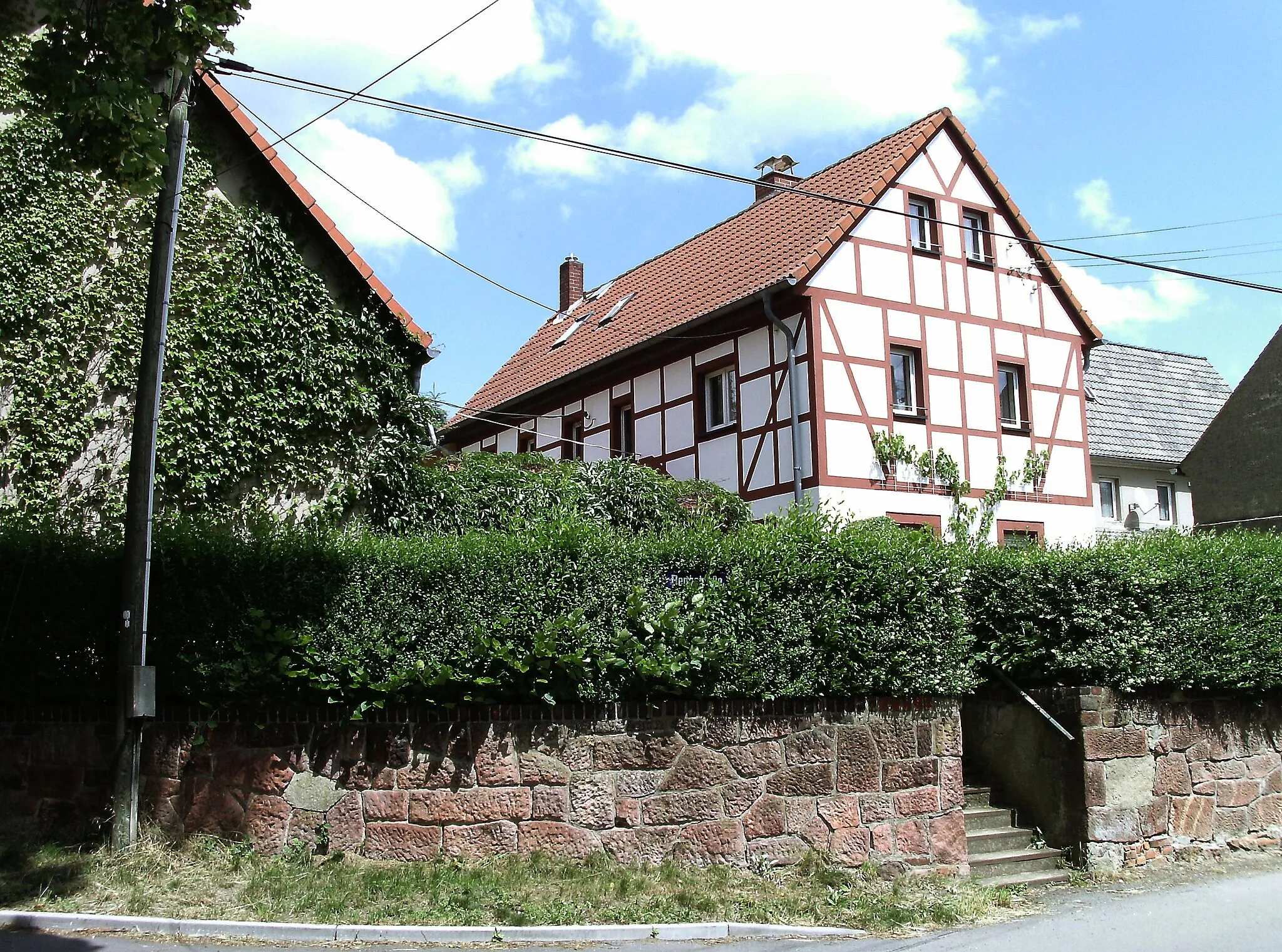 Photo showing: Half-timbered house at Bergstrasse in Niederfrankenhain (Frohburg, Leipzig district, Saxony)