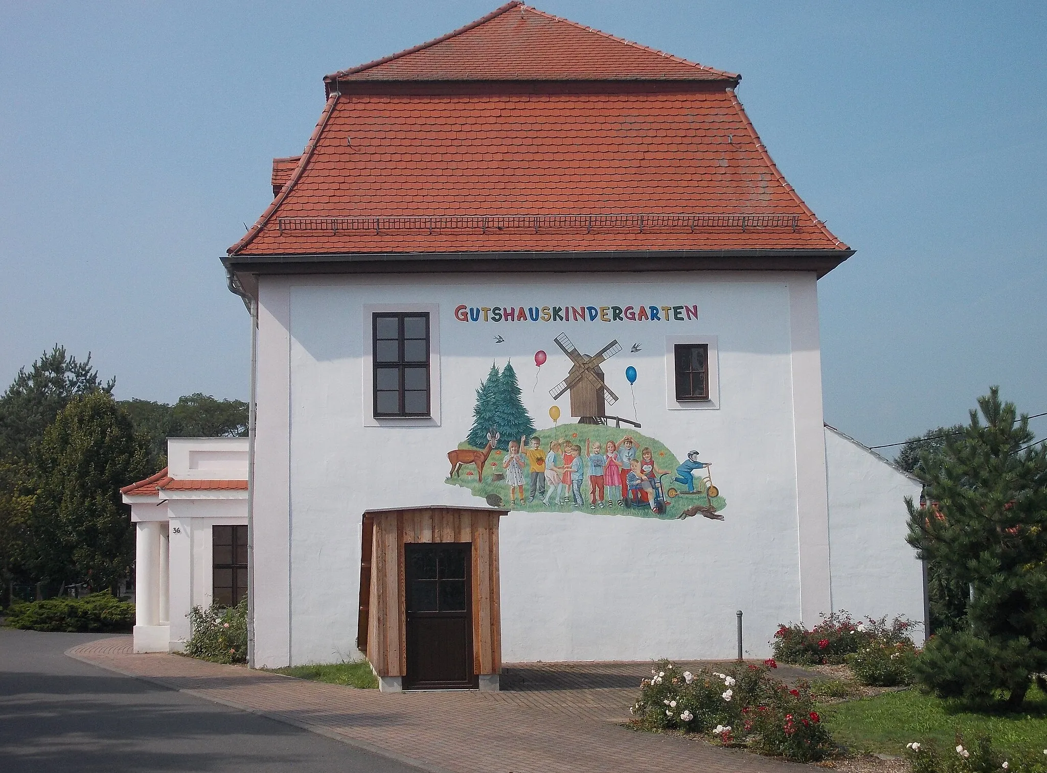 Photo showing: Grosswig manor house (Dreiheide, Nordsachsebn district, Saxony), today a kindergarten