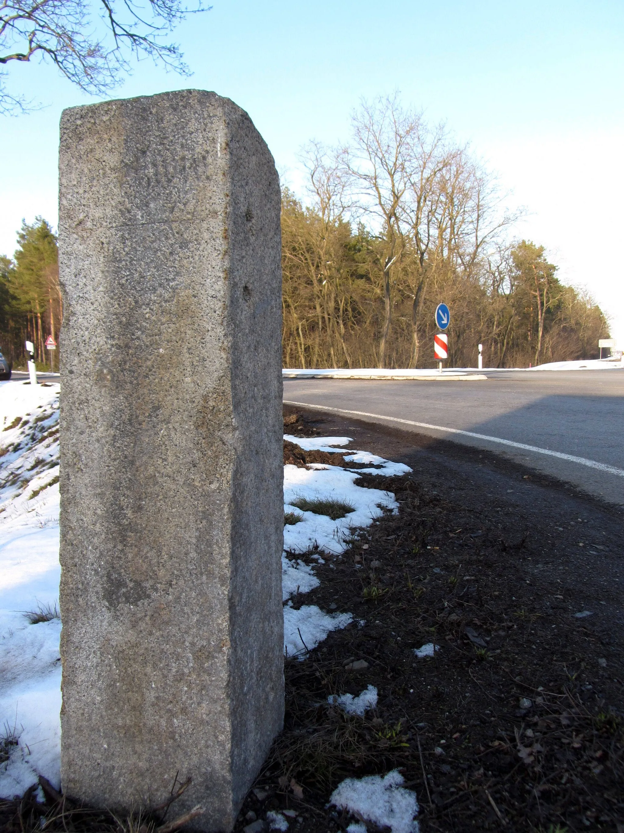 Photo showing: Wegestein am Stern in Mockrehna OT Klitzschen