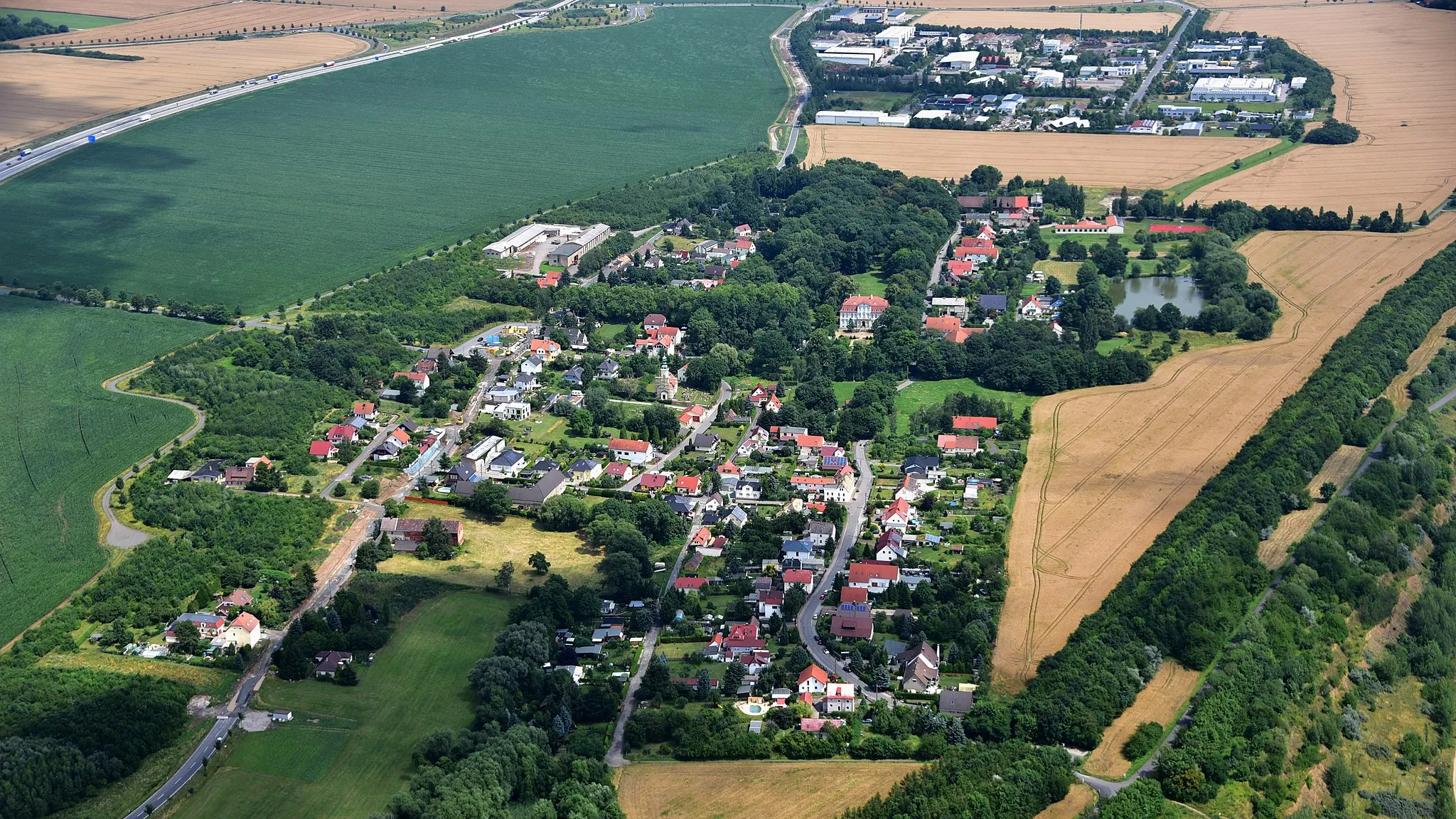 Photo showing: Güldengossa, Luftaufnahme (2017)