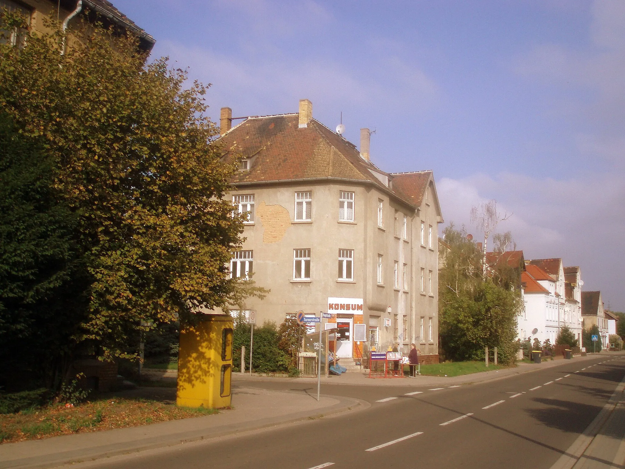 Photo showing: Hauptstraße in Großdeuben -Blickrichtung Norden