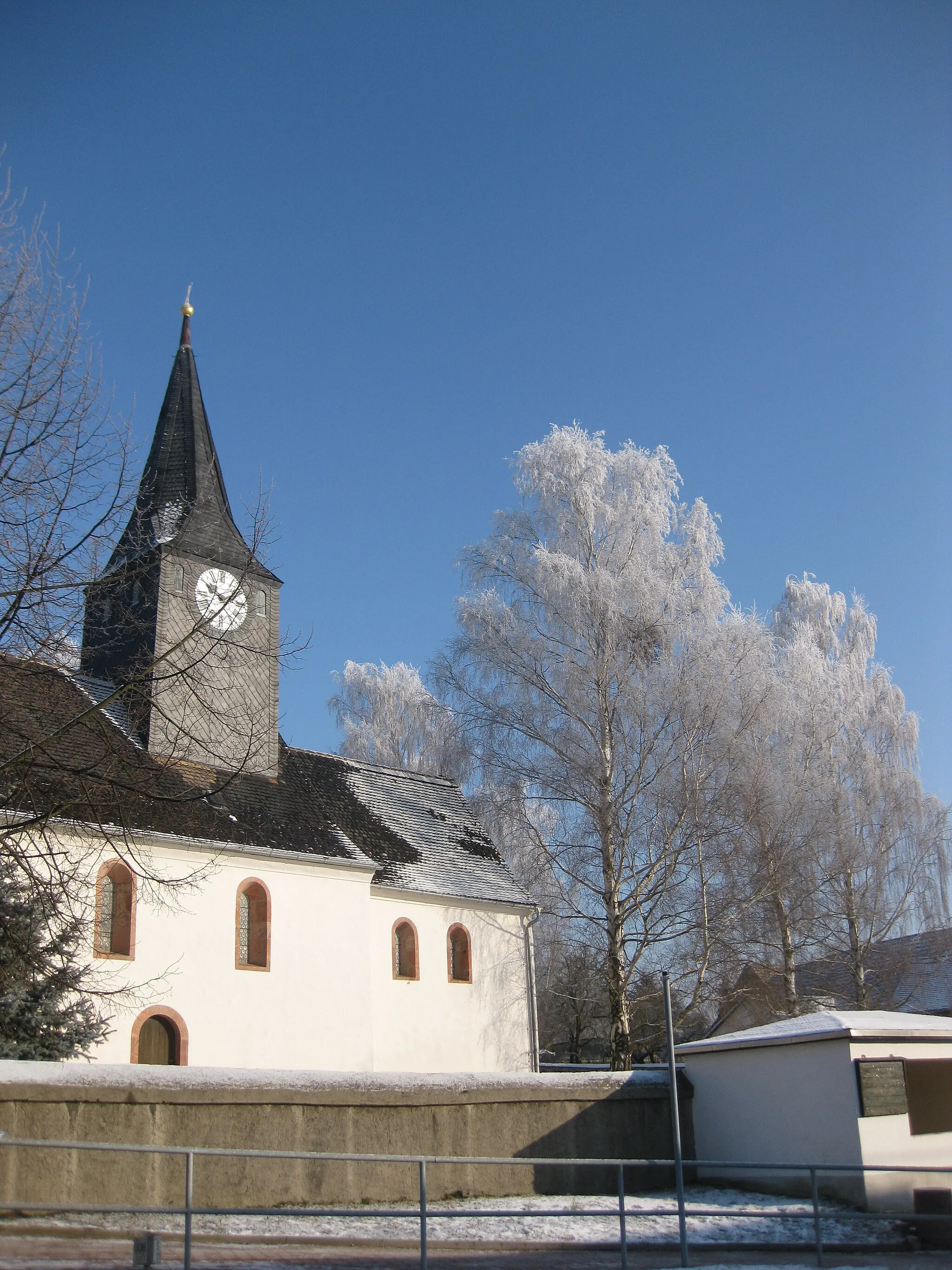 Photo showing: St. Martinskirche Etzoldshain im Winter